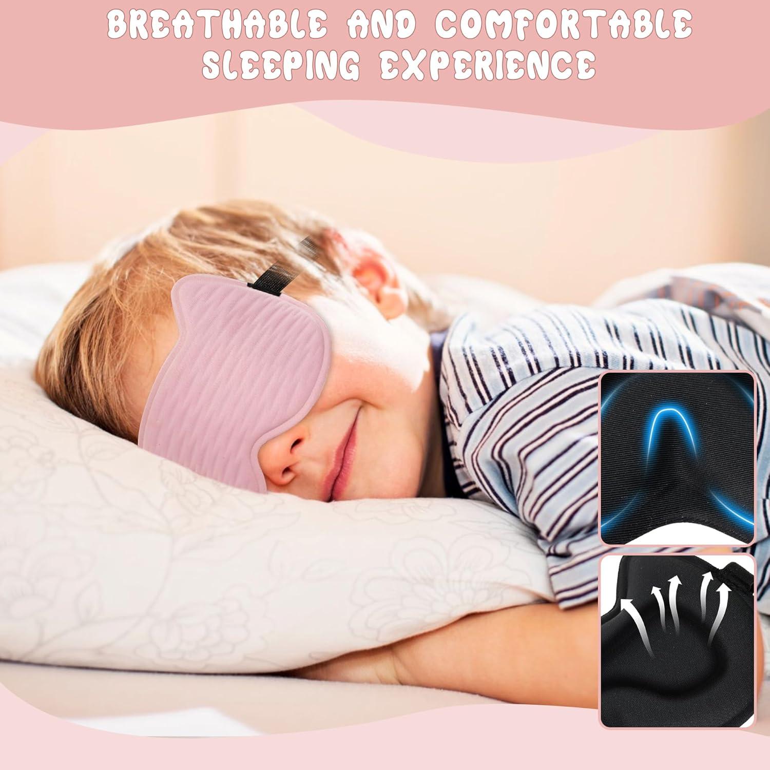 Máscara de Sueño 3D para Niños Pyopbow Rosa - Sin Presión