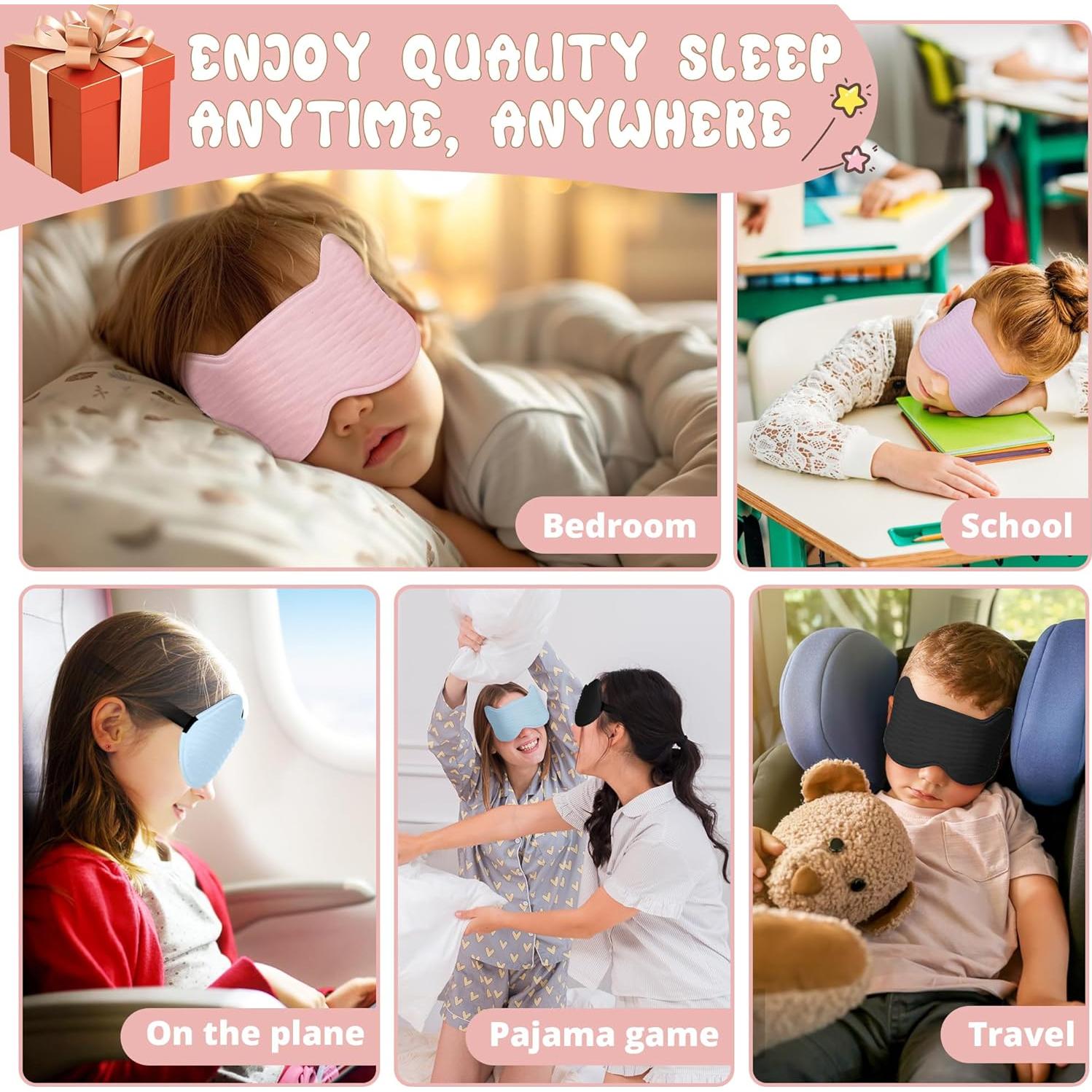 Máscara de Sueño 3D para Niños Pyopbow Rosa - Sin Presión