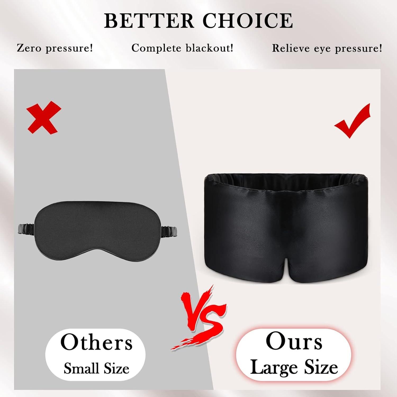 Máscara de Sueño de Seda de Morera DAISYSILK - Ajustable, Negro