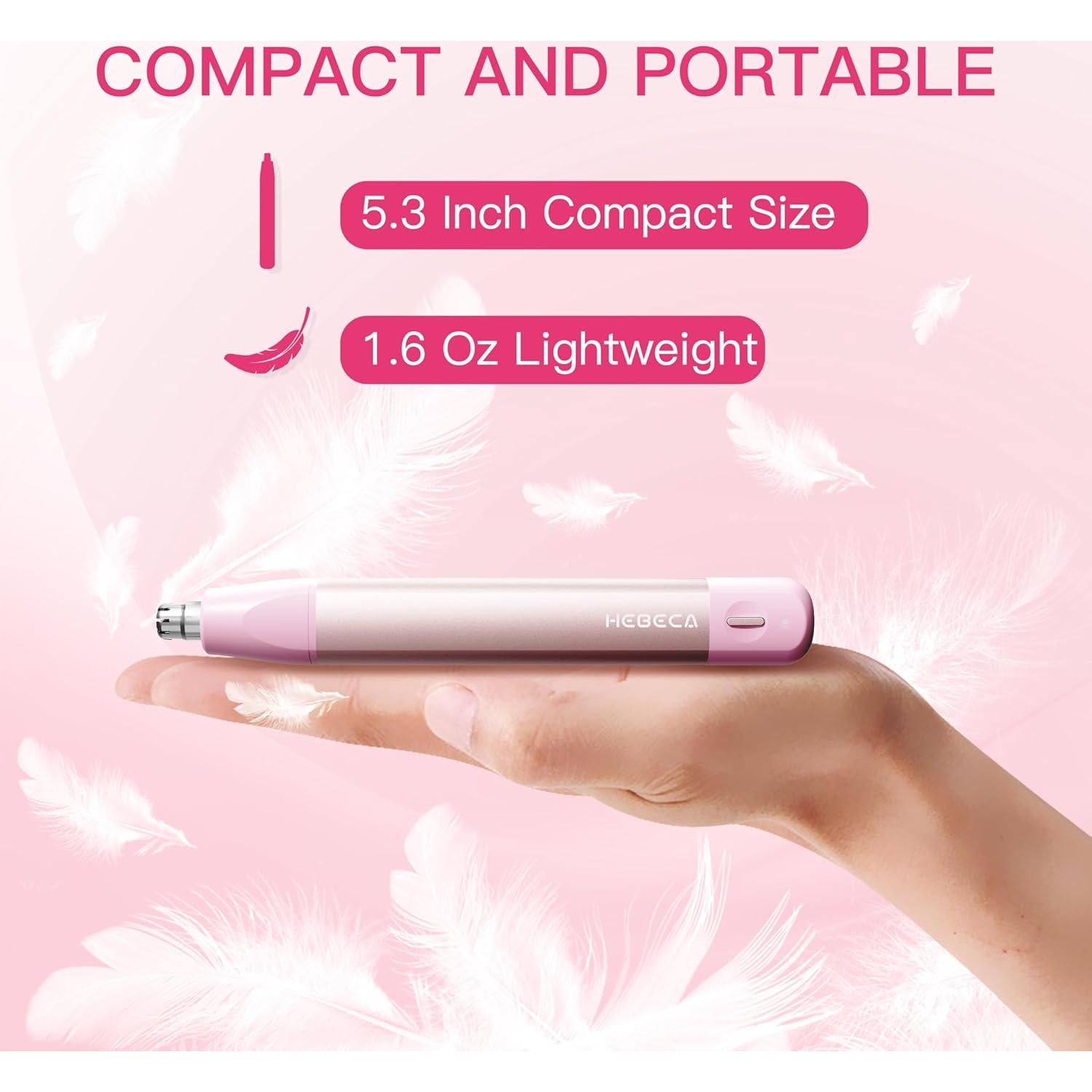 Recortador de Vello Facial 3en1 HEBECA Rosa Recargable