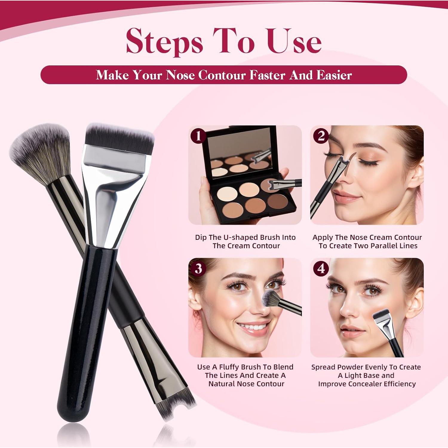 Juego de Brochas para Contorno de Nariz Sokfone 2 Piezas