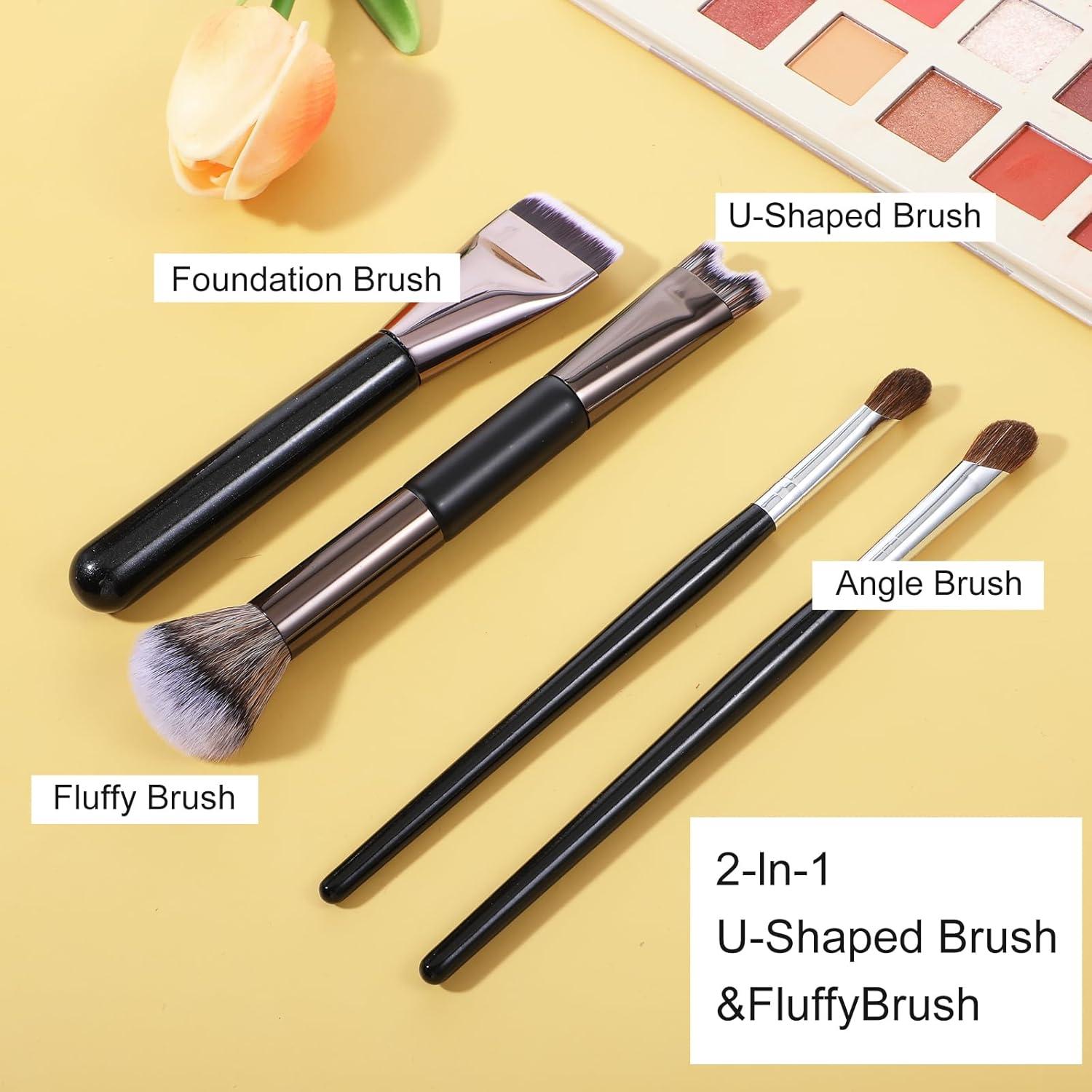 Set de Brochas para Contorno de Nariz MBAIYO 4Pcs en Forma de U