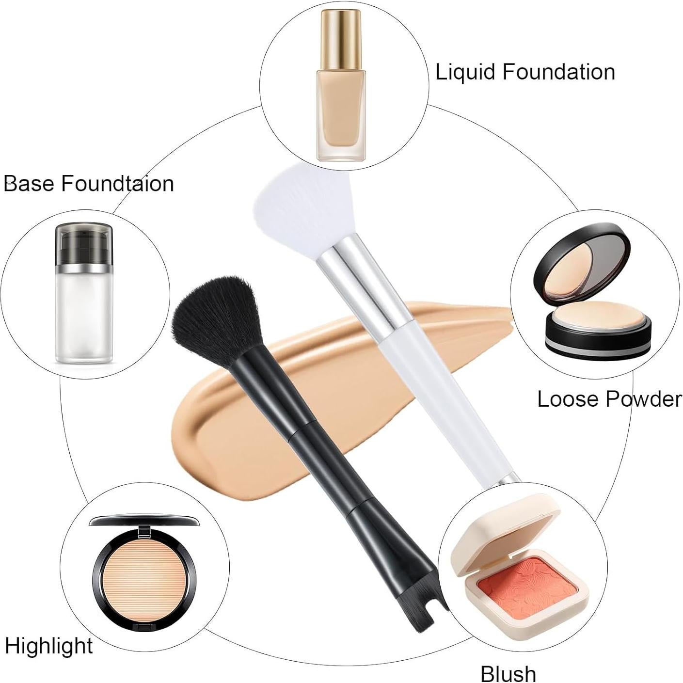 Juego de 2 Pinceles de Contorno de Nariz Tyqour - Doble Extremo