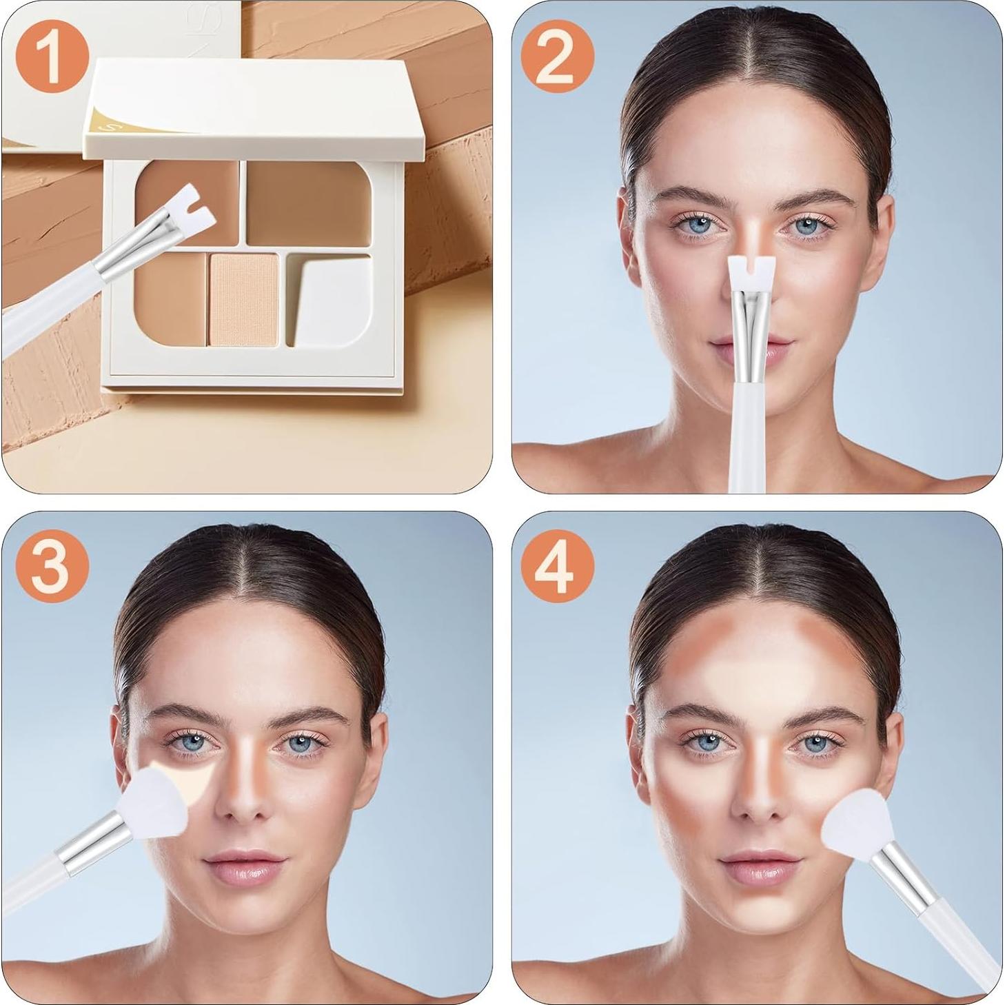 Juego de 2 Pinceles de Contorno de Nariz Tyqour - Doble Extremo