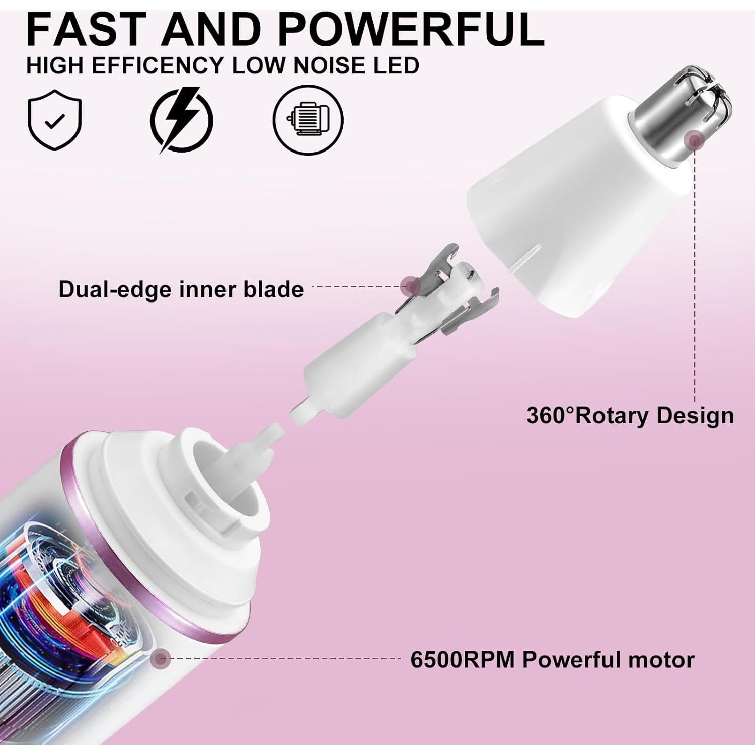 Recortador de Vello Nasal AREYZIN 2 en 1 Indoloro Blanco