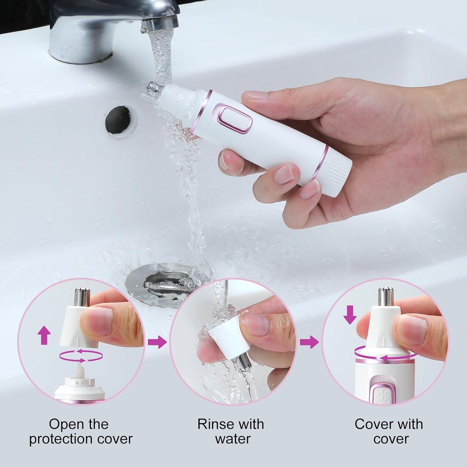 Recortador de Vello Nasal AREYZIN 2 en 1 Indoloro Blanco