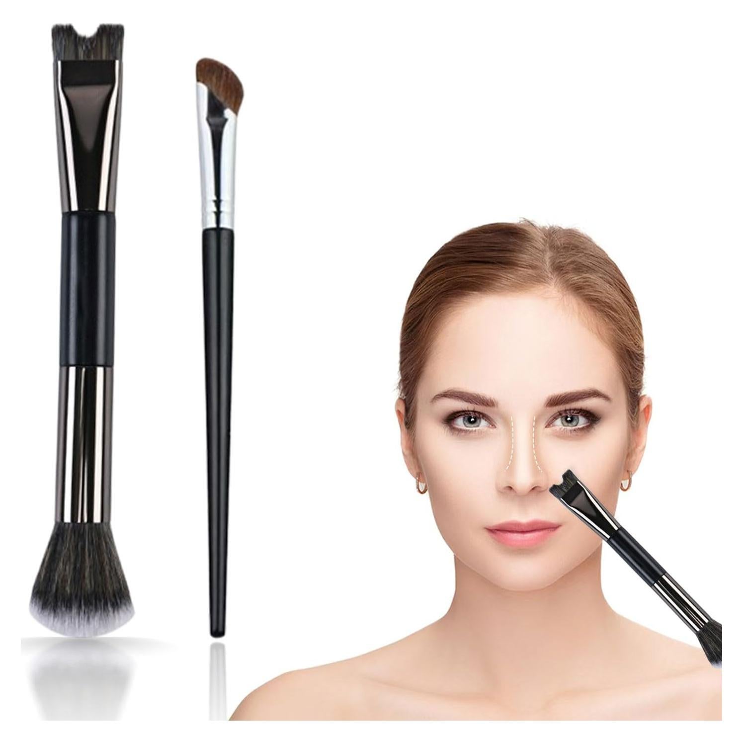 Juego de 2 Brochas de Contorno de Nariz Mdscve - Doble Extremo