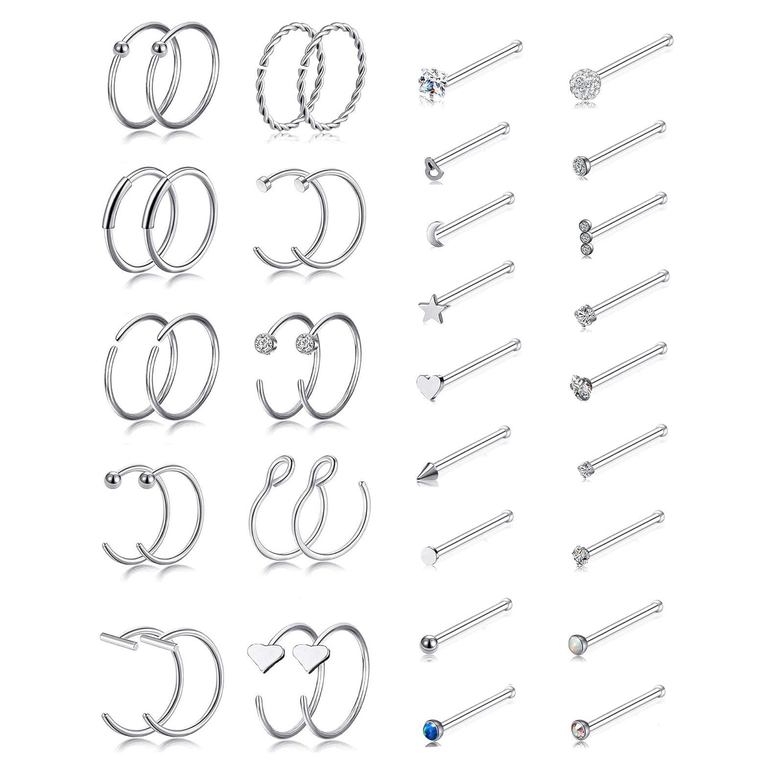 Tornito 20G 38 Piezas Tornillos Acero Inoxidable Joyería