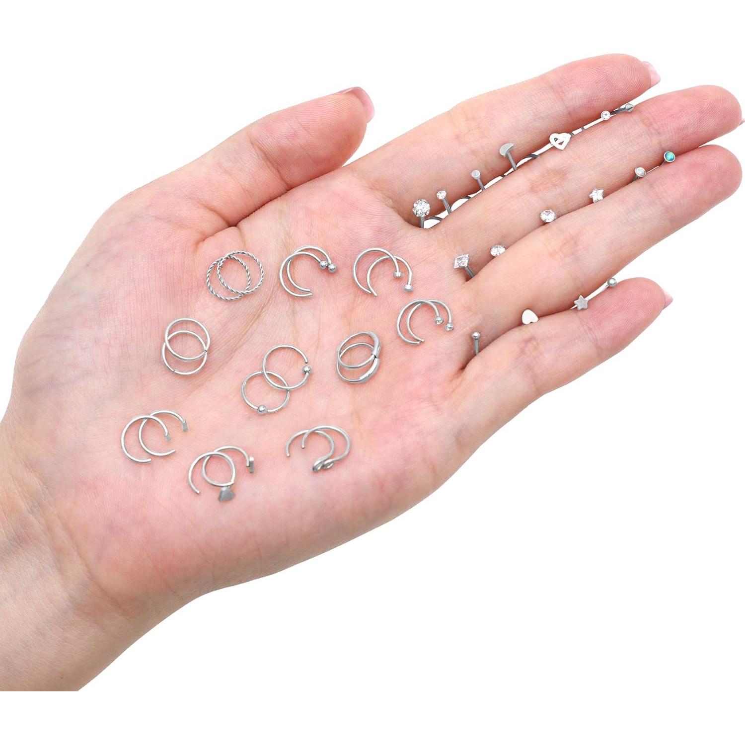 Tornito 20G 38 Piezas Tornillos Acero Inoxidable Joyería