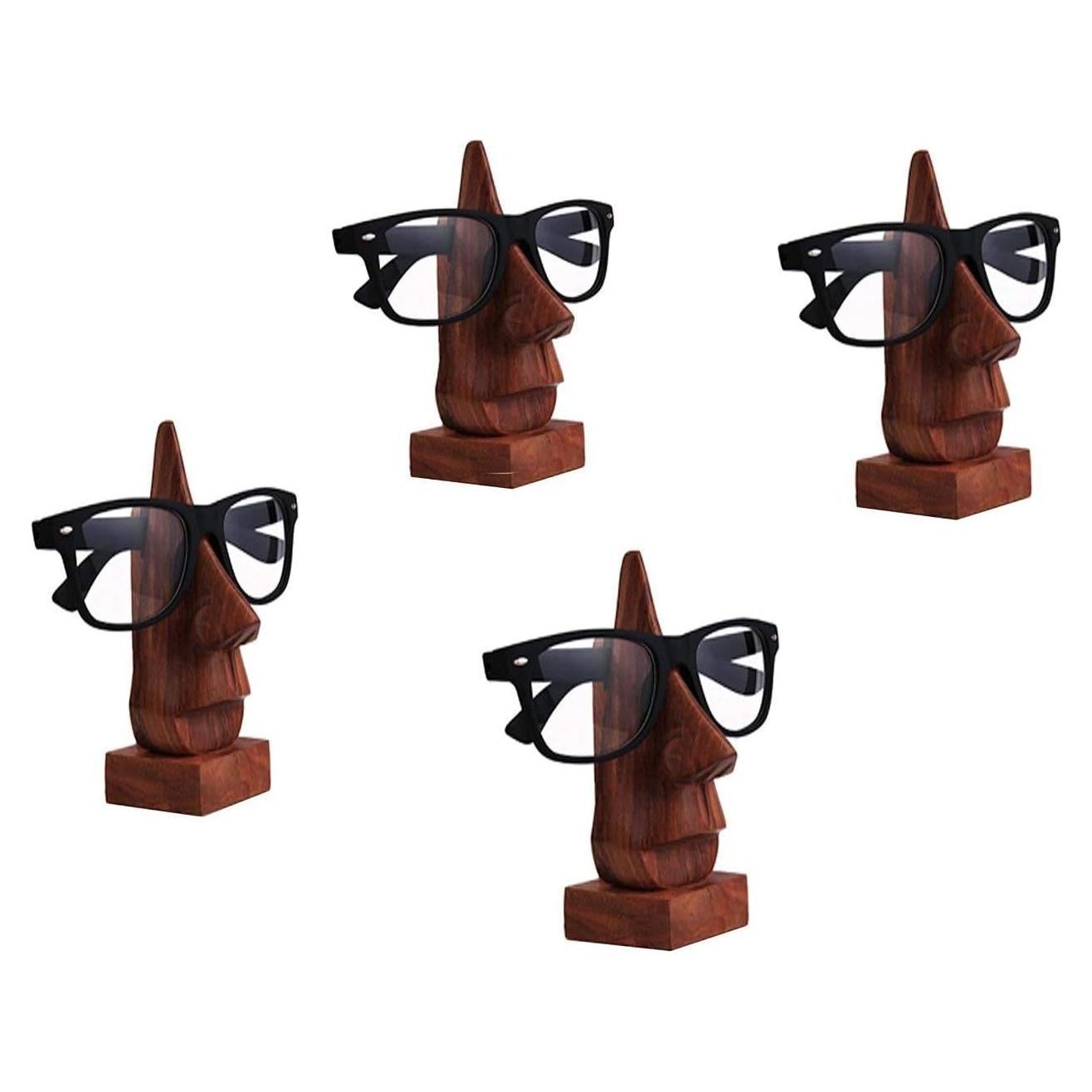 Conjunto de 4 Soportes de Gafas de Madera WhopperIndia 15 cm
