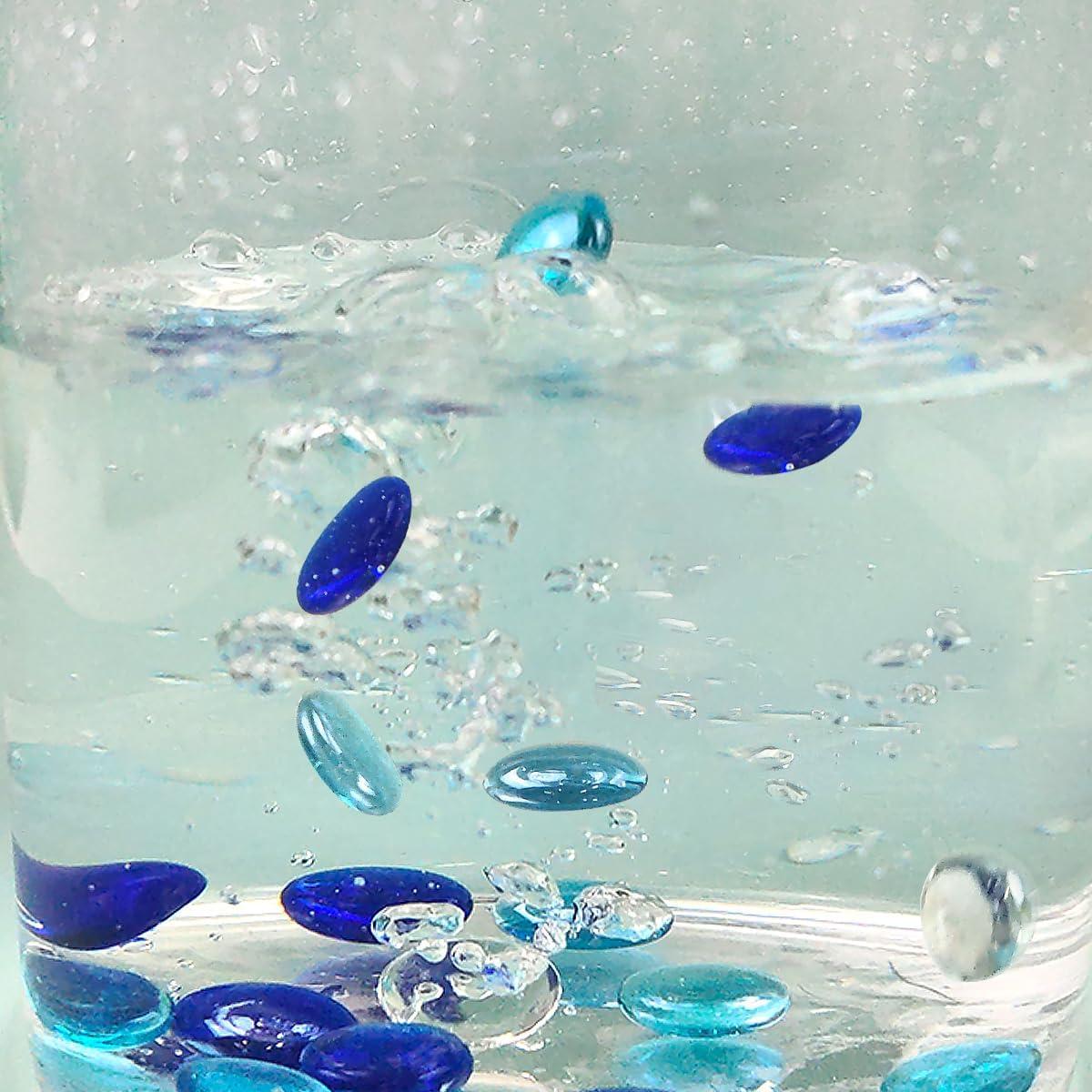 Perlas de vidrio YISZM 2,27 kg azul mezclado para decoración