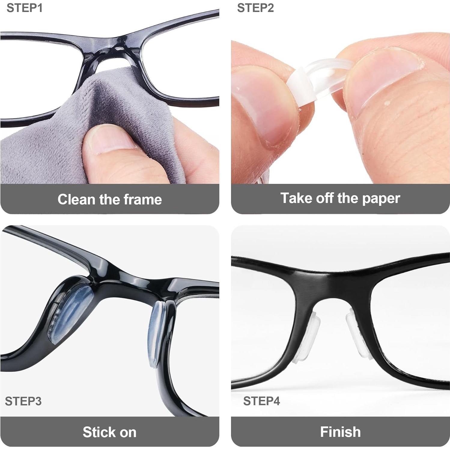 Almohadillas para nariz de gafas Omnful 10 pares negras antideslizantes