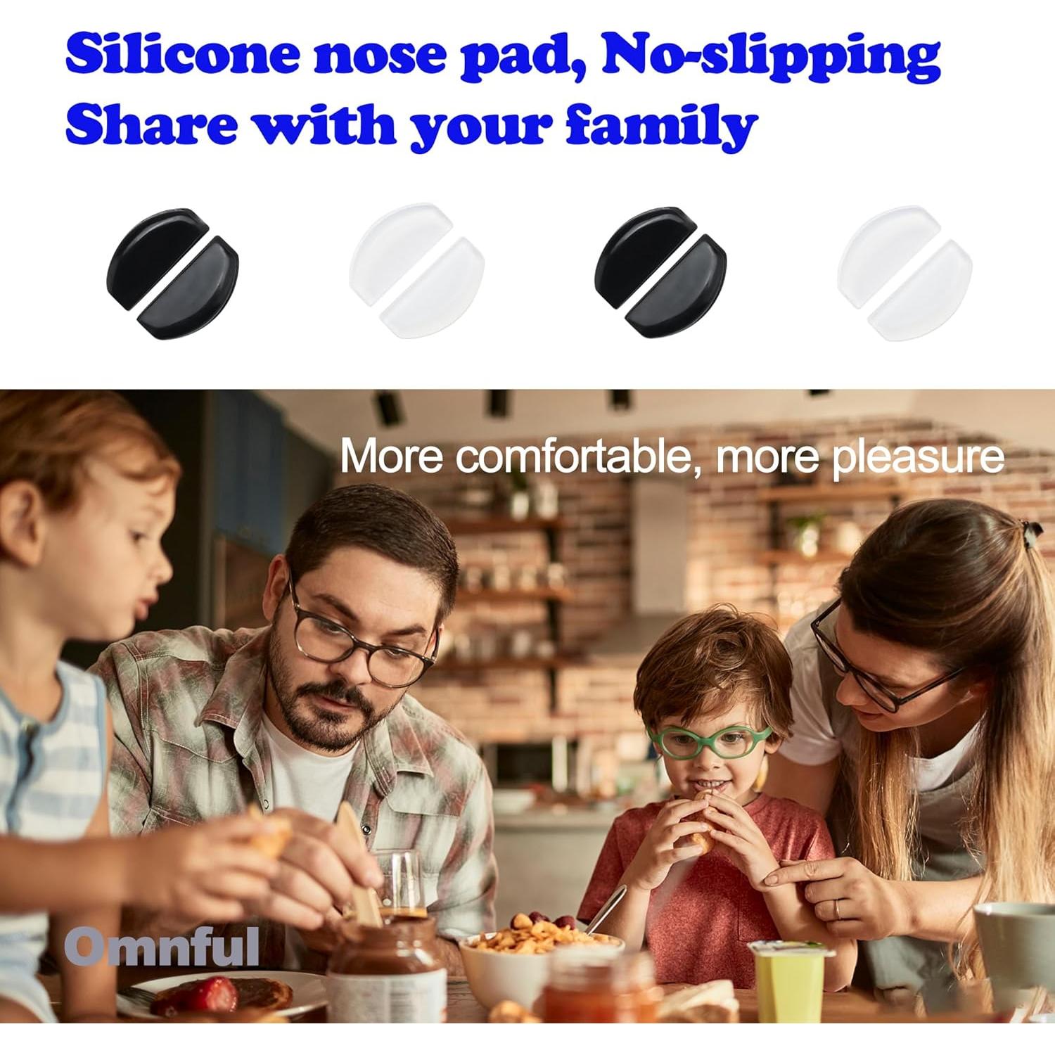 Almohadillas para nariz de gafas Omnful 10 pares negras antideslizantes