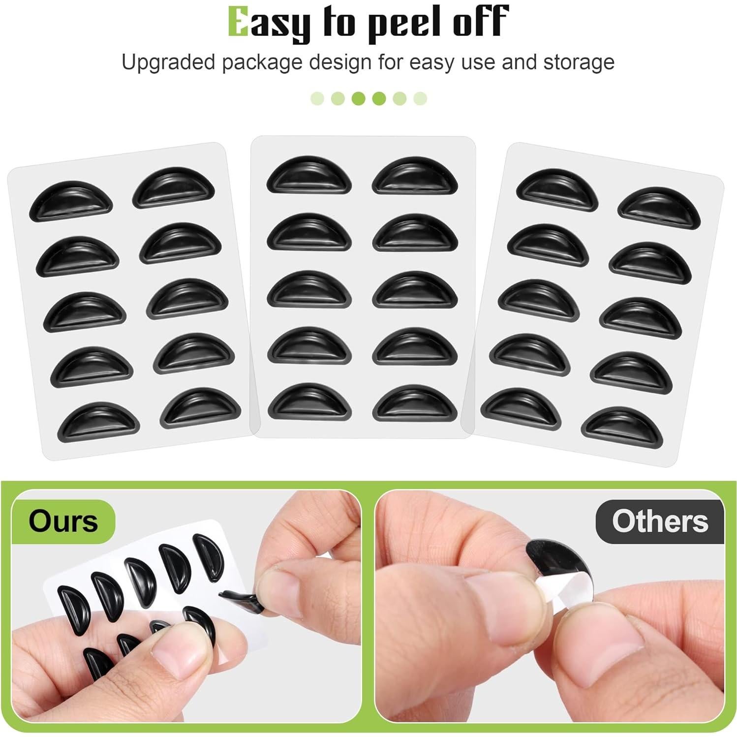 Almohadillas de Silicona para Gafas Gdnmpat - 20 Pares Negras