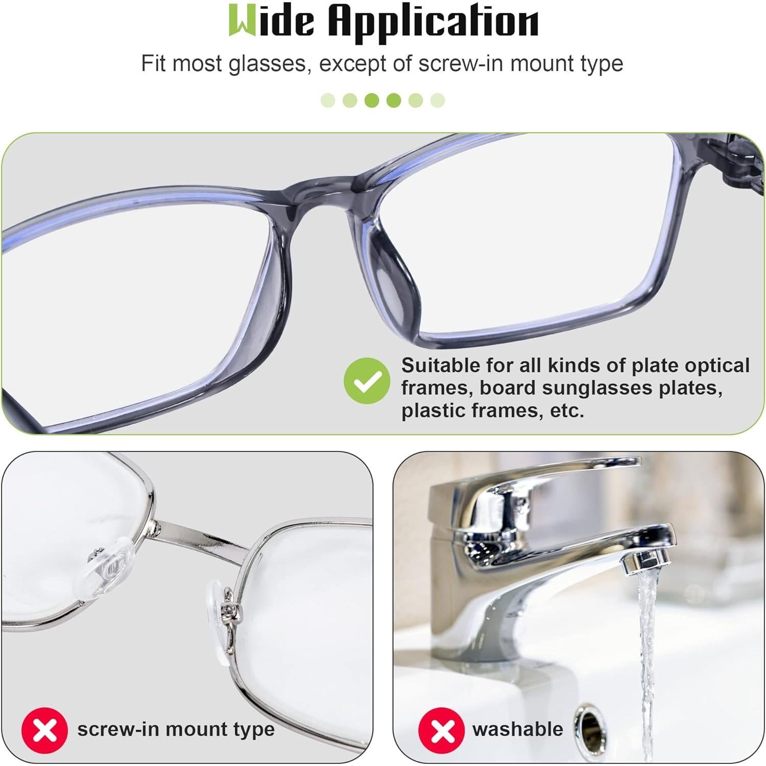 Almohadillas de Silicona para Gafas Gdnmpat - 20 Pares Negras