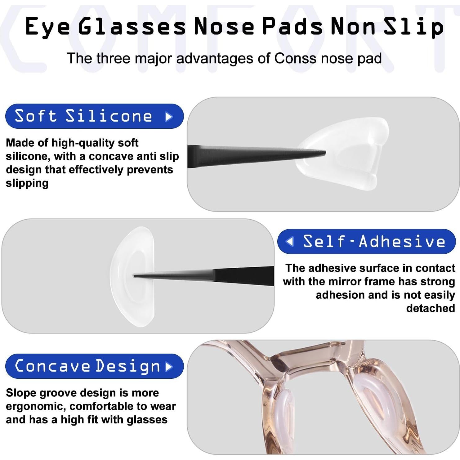 10 Pares Almohadillas Silicona Antideslizantes para Gafas