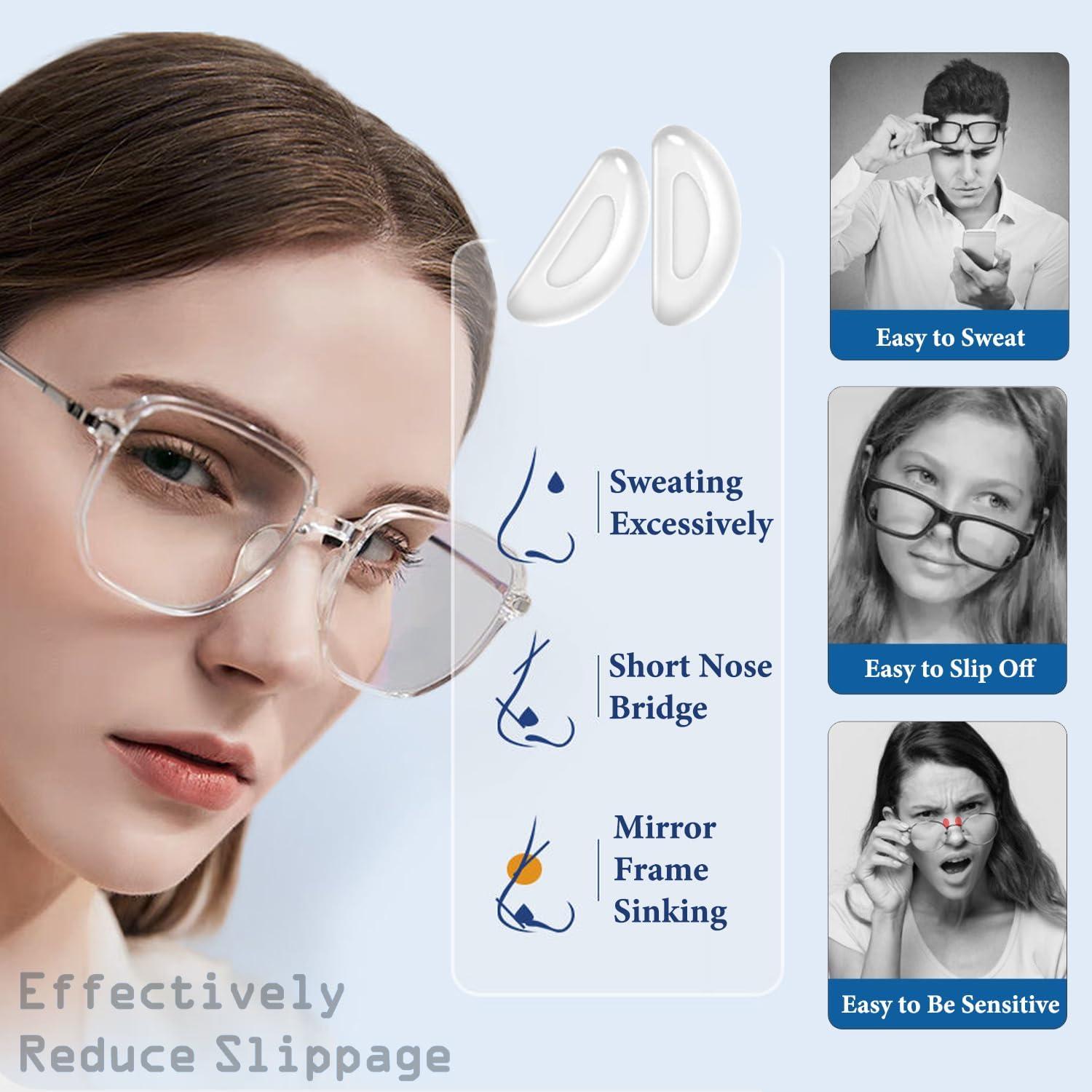 10 Pares Almohadillas Silicona Antideslizantes para Gafas