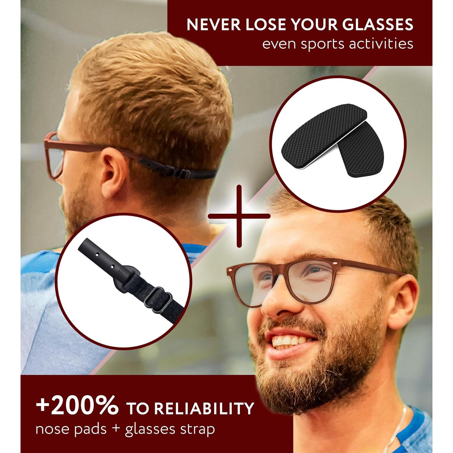 Almohadillas para nariz de gafas SIGONNA - 6 pares silicona negra