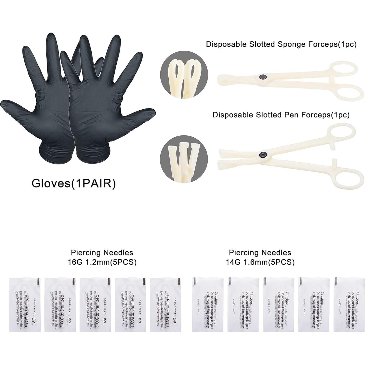 Juego de Joyería de Piercing Corporal 142 Piezas Ubjuliwa