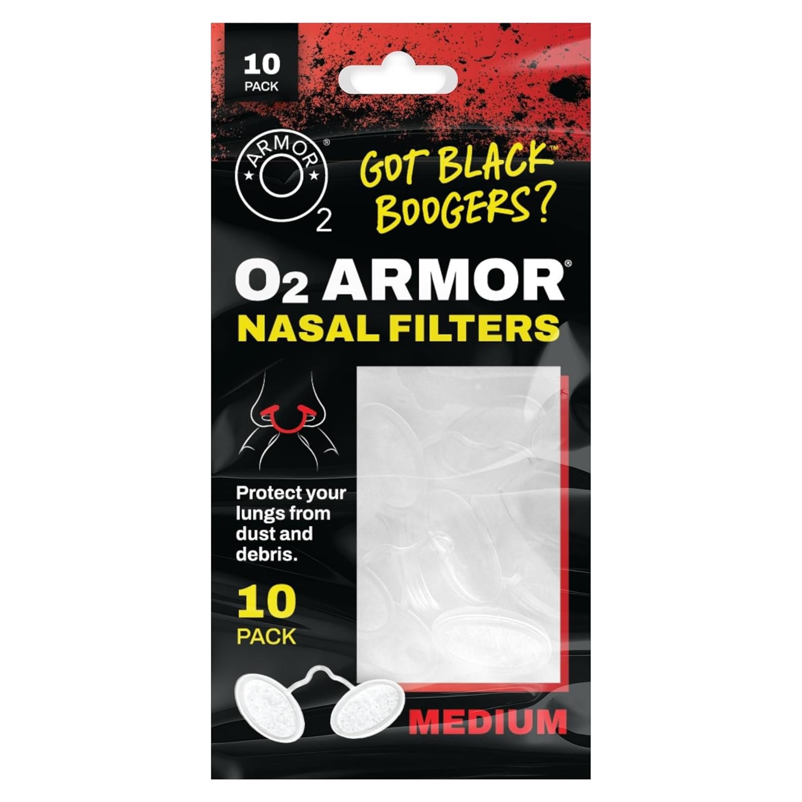 Filtros Nasales O2 Armor para Soldadores y Alergias - 10 Unidades Mediano