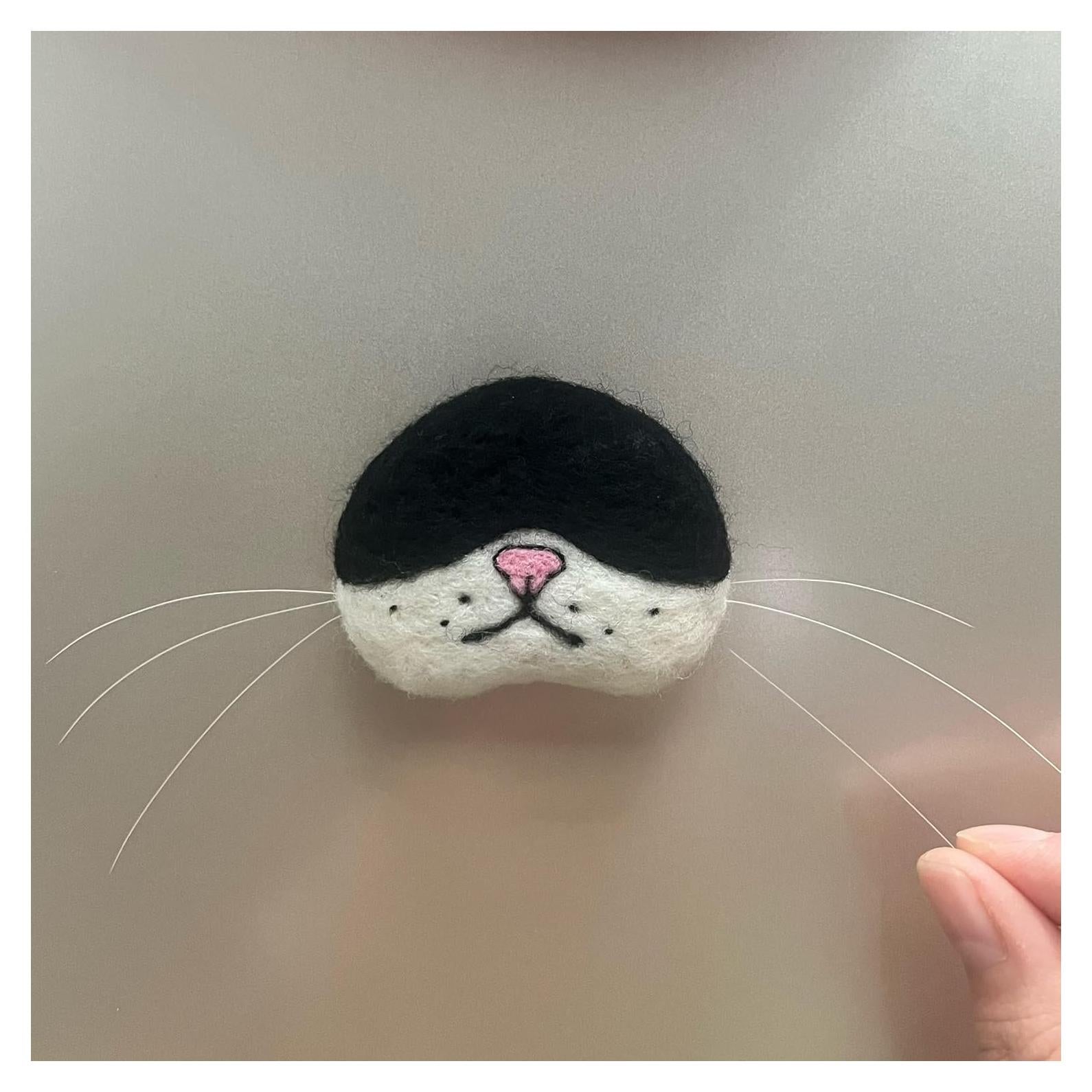 Colección Bigotes de Gato Imán de Nevera Hecho a Mano 7.1x5.6cm