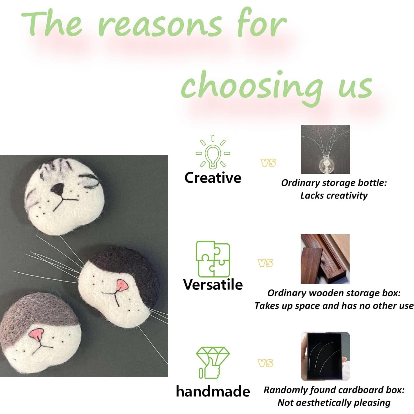 Colección Bigotes de Gato Imán de Nevera Hecho a Mano 7.1x5.6cm