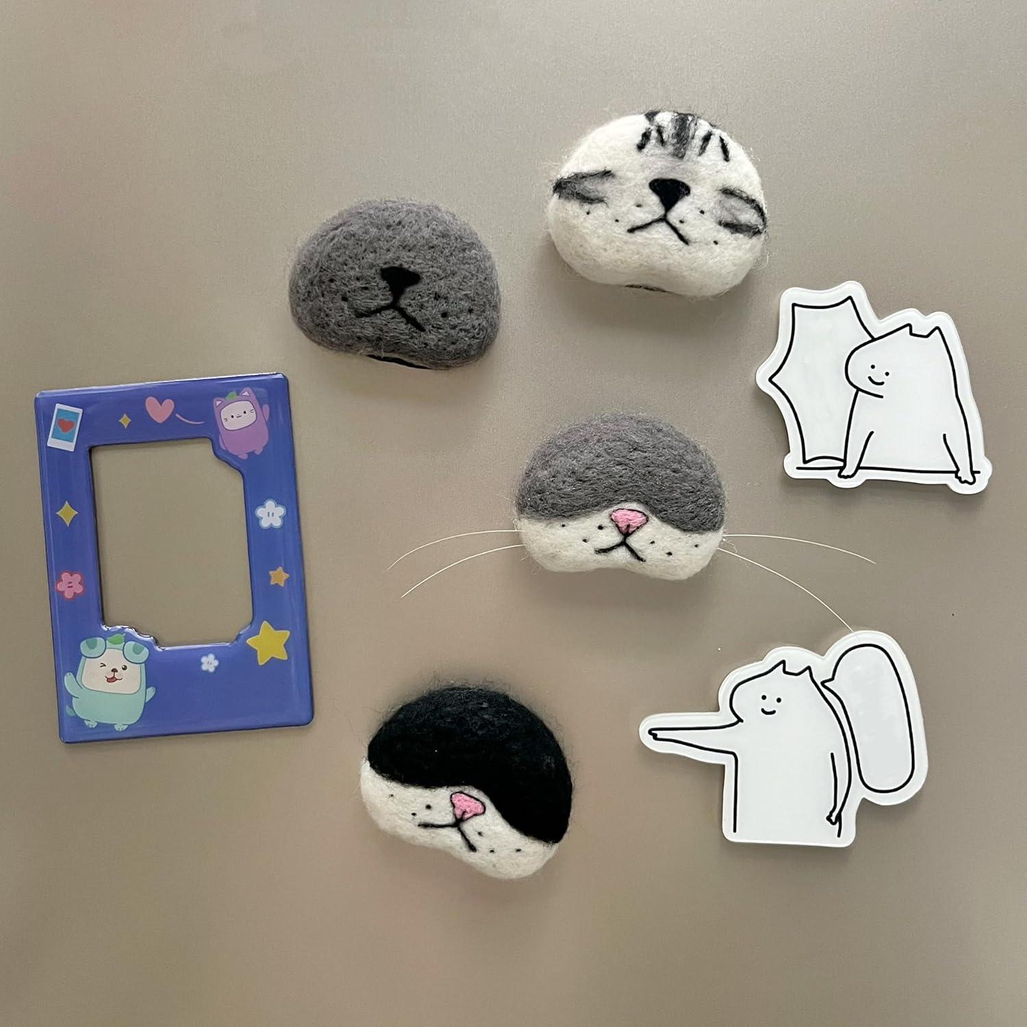 Colección Bigotes de Gato Imán de Nevera Hecho a Mano 7.1x5.6cm