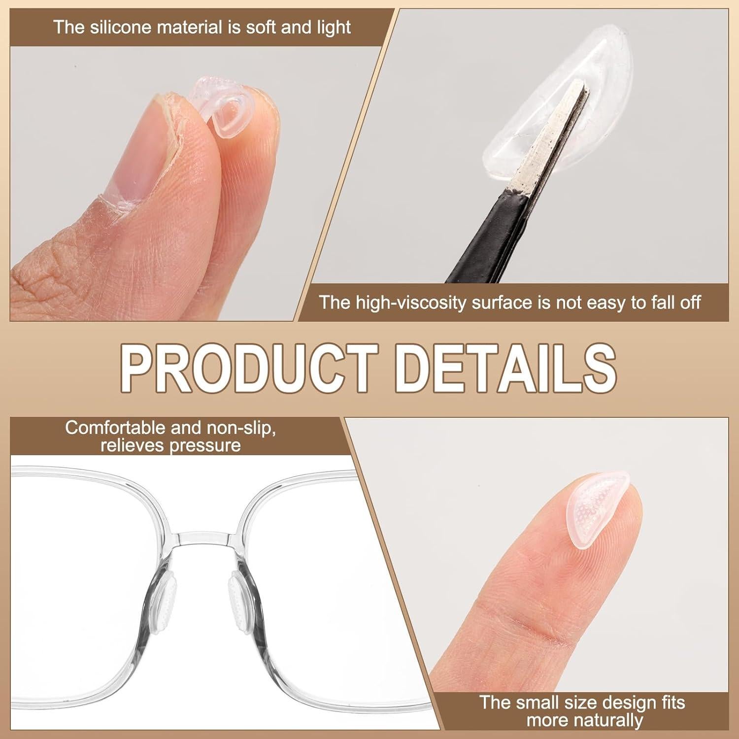 Almohadillas de Silicona para Gafas HARFINGTON 10 Pares 15x6mm