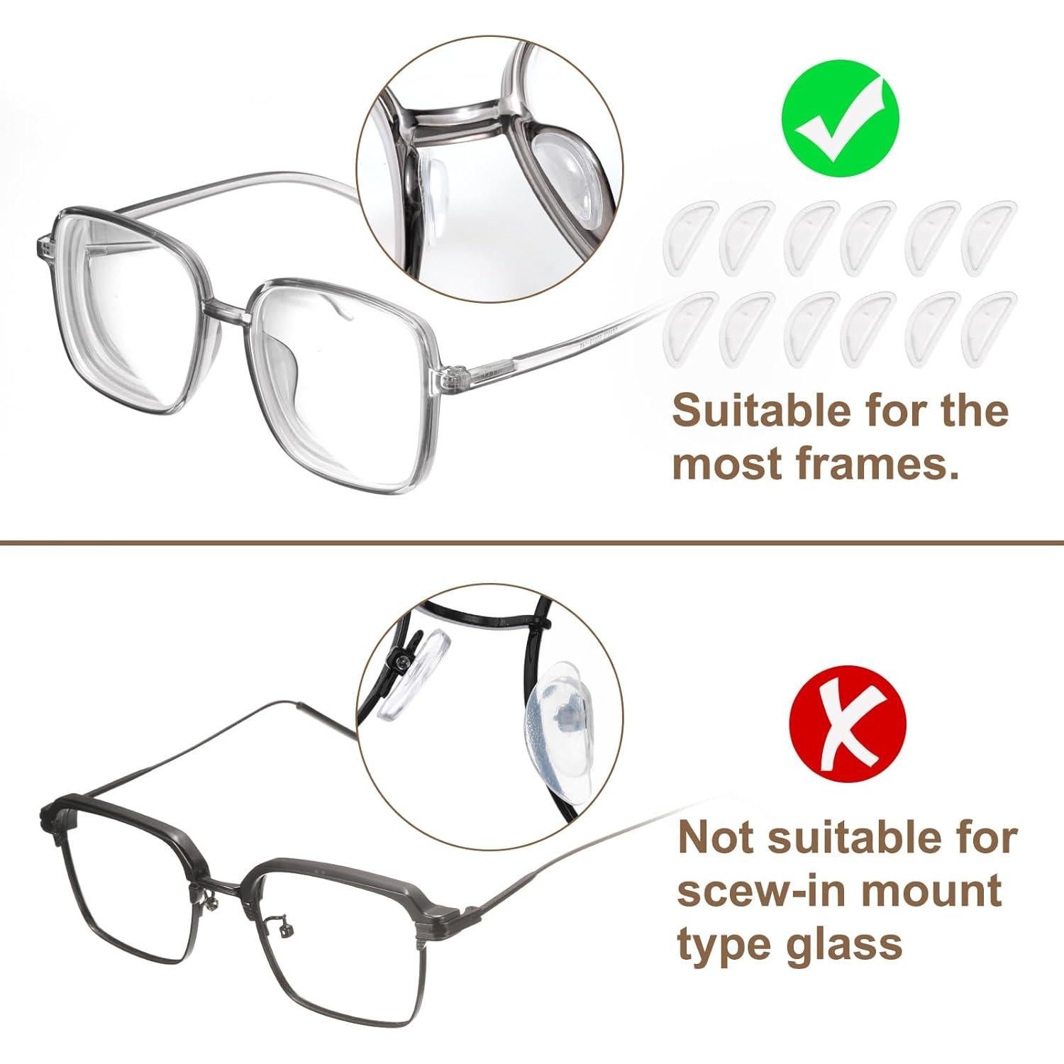 Almohadillas de Silicona para Gafas HARFINGTON 10 Pares 15x6mm