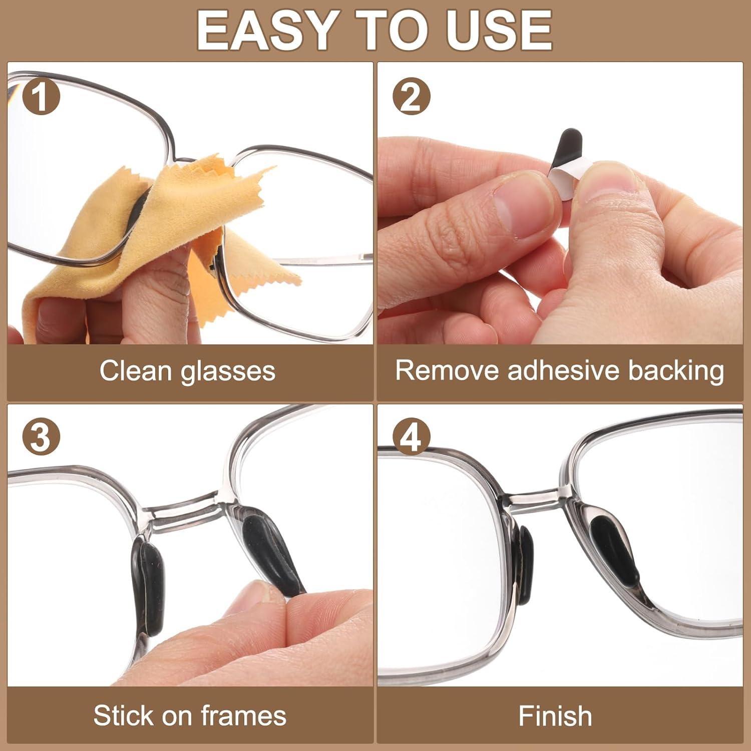 Almohadillas de Silicona para Gafas HARFINGTON 10 Pares 15x6mm