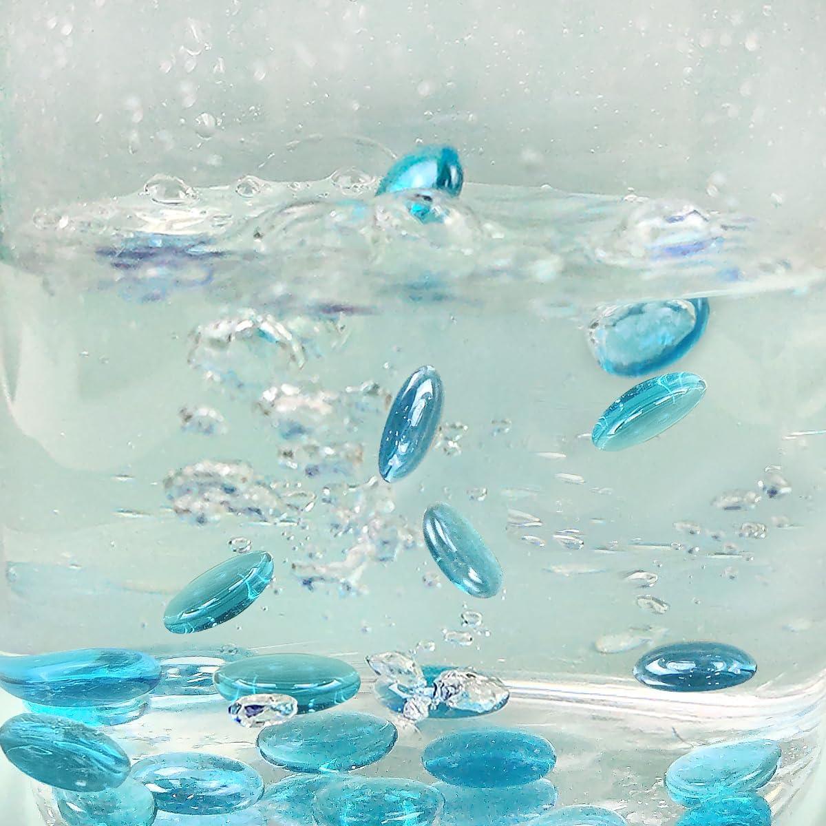 Perlas de vidrio YISZM 100 piezas decorativas azul claro