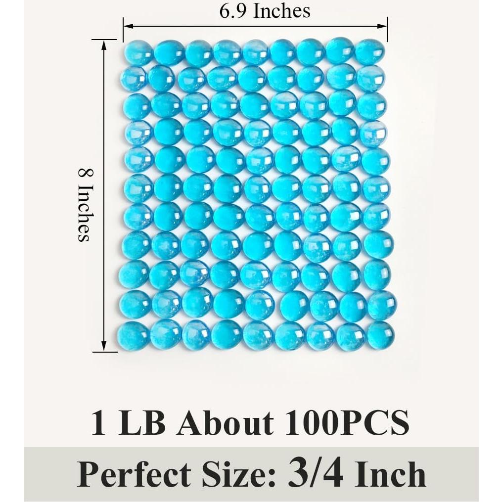 Perlas de vidrio YISZM 100 piezas decorativas azul claro