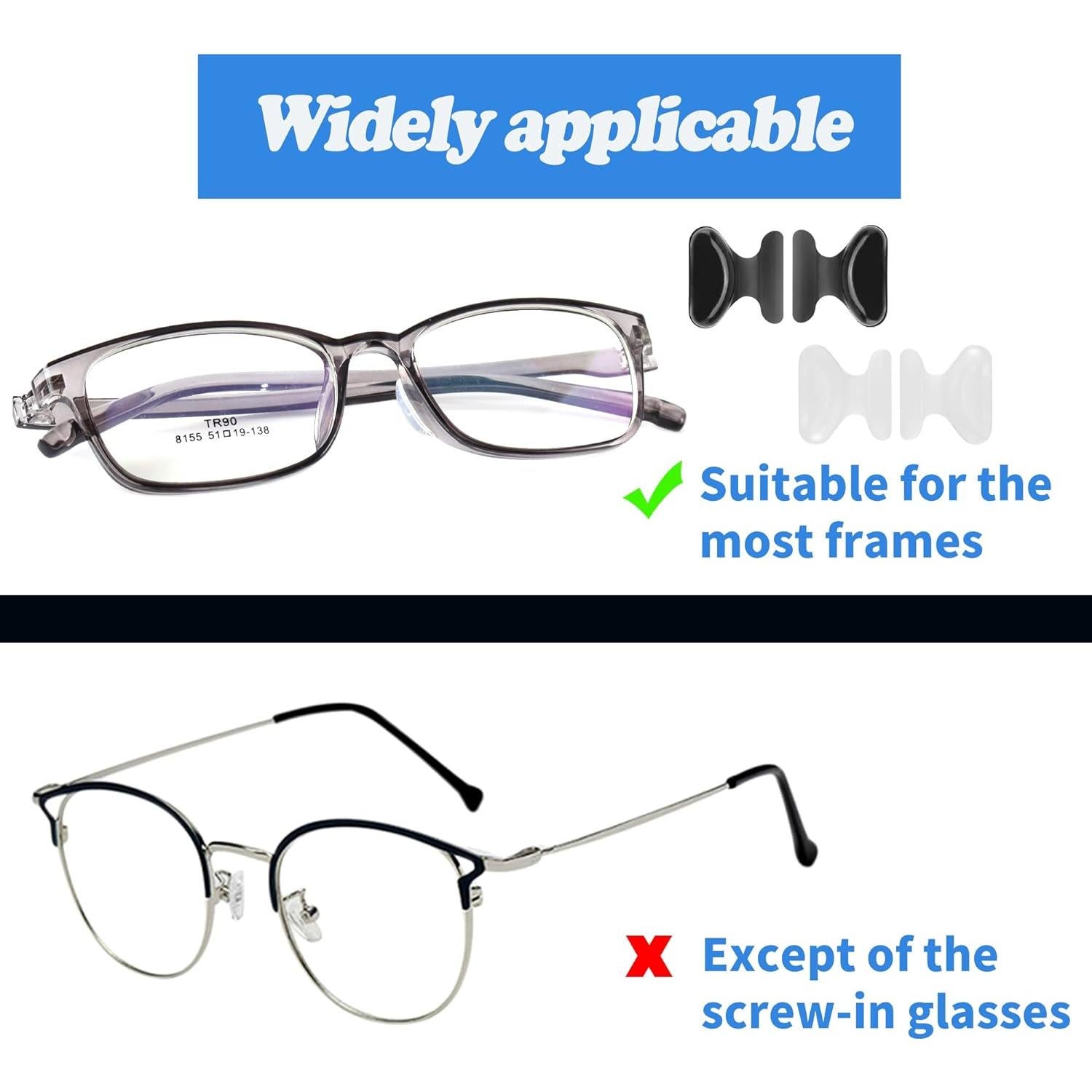 Almohadillas de Nariz Adhesivas Silicona Suave 12 Pares Negro 2.5mm