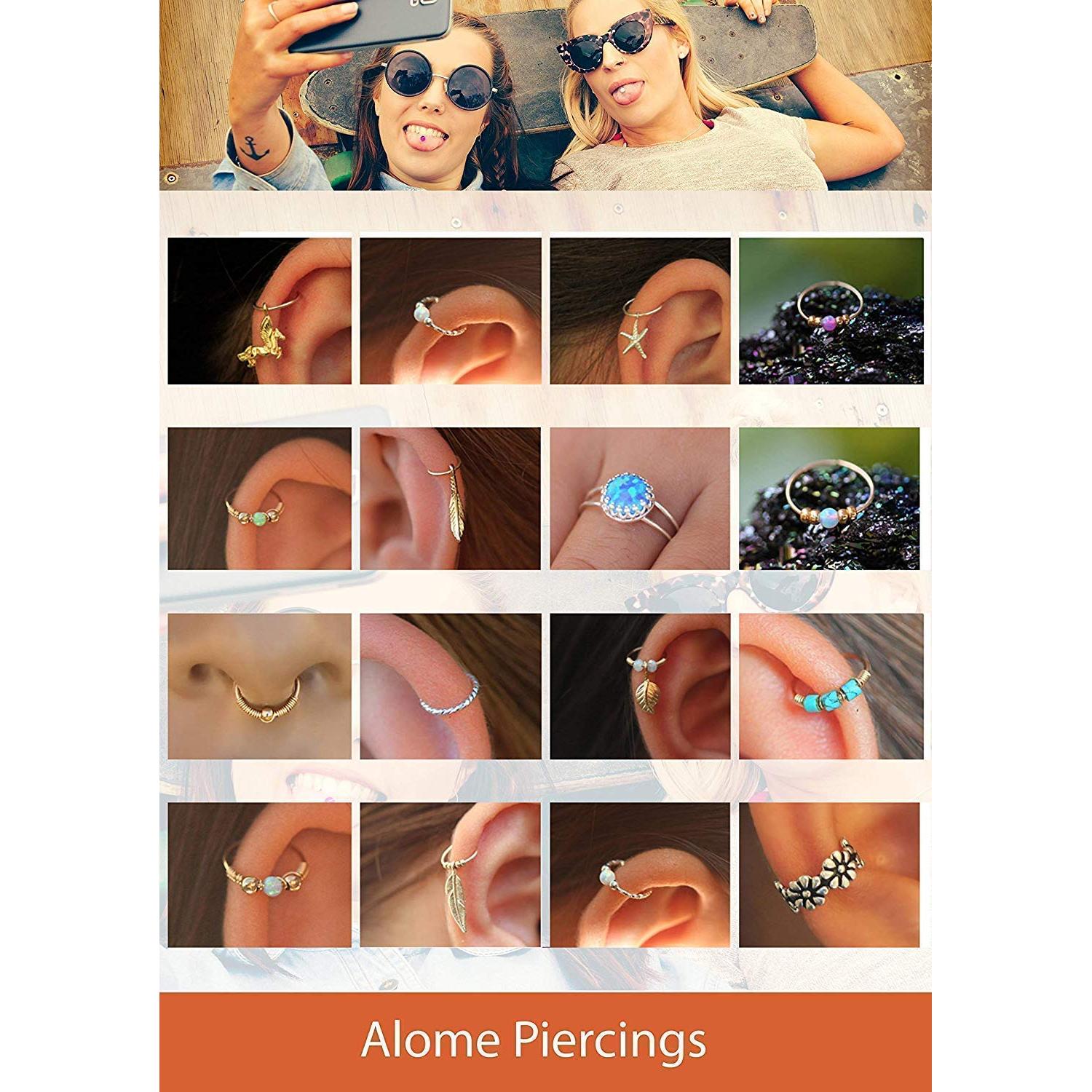 Stud de Nariz de Ópalo Rosa 3mm Plata Esterlina 925