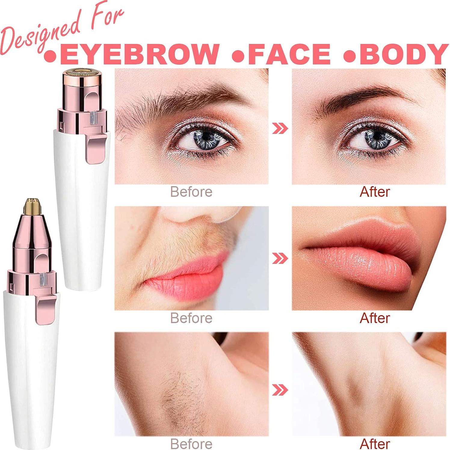 Removedor de Vello Facial 2-en-1 Rosarden Blanco Recargable