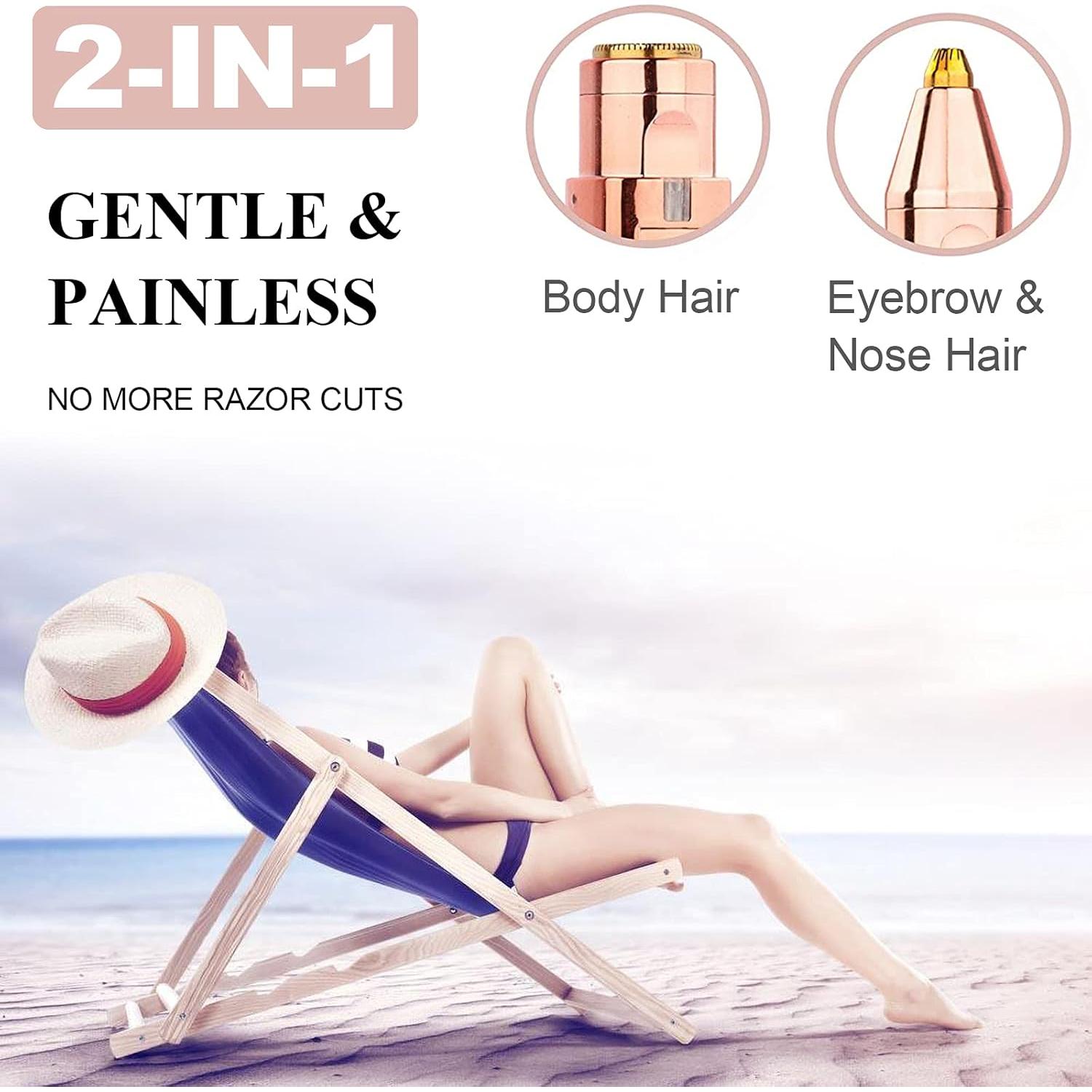 Removedor de Vello Facial 2-en-1 Rosarden Blanco Recargable