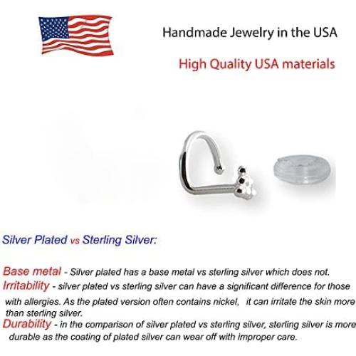 Stud de Nariz de Plata Esterlina Triangular 6mm Lado Derecho