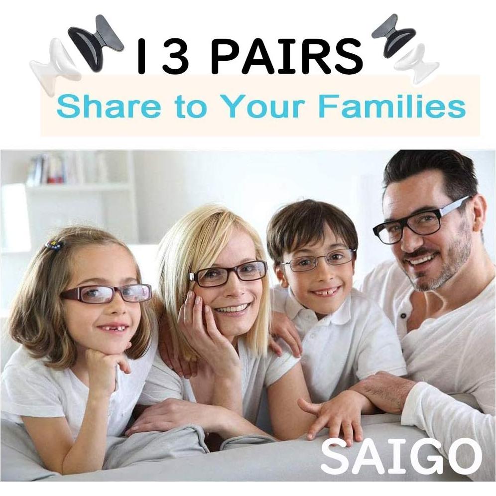 Almohadillas de nariz antideslizantes SAIGO 1.8mm negras - 13 pares