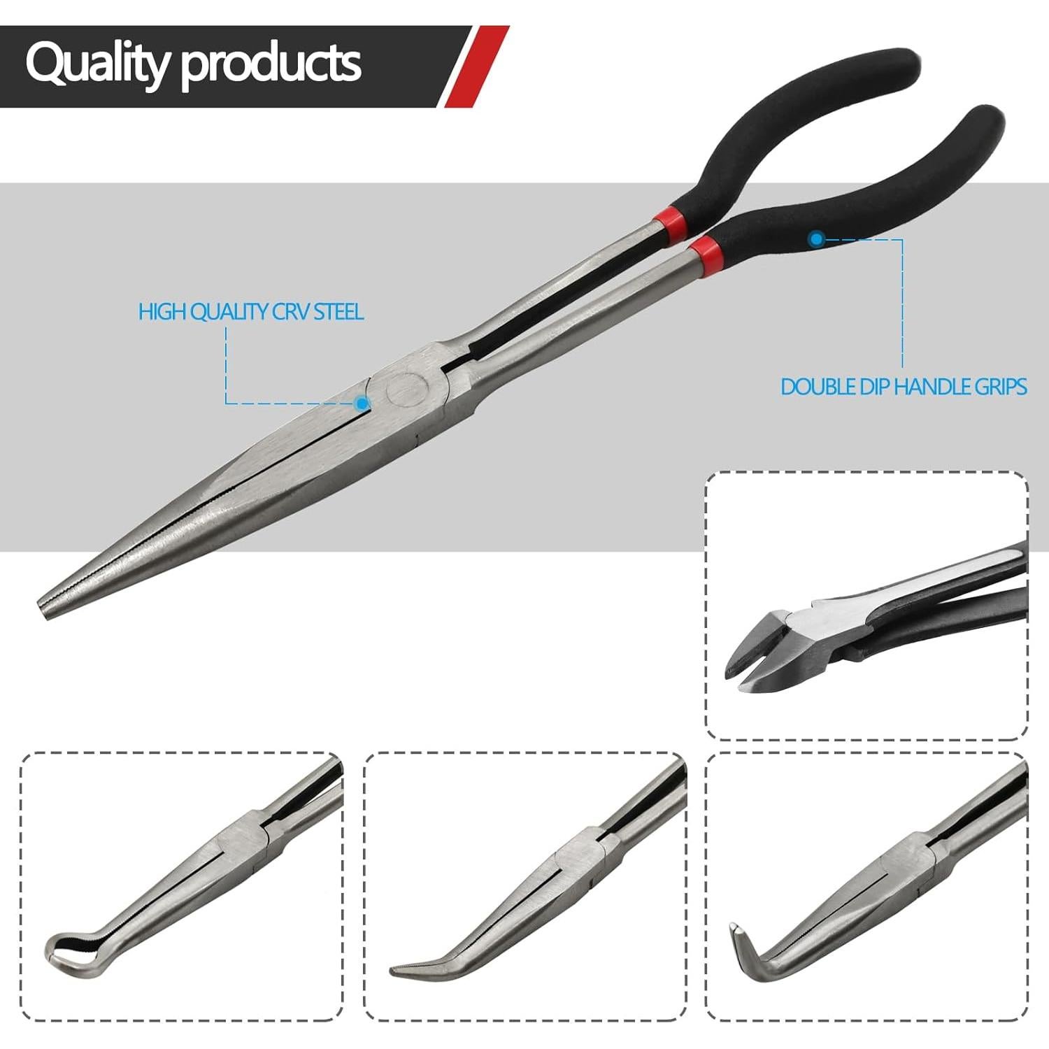 Juego de 5 Alicates de Punta Larga MFBJXC 27.94 cm Ergonómicos