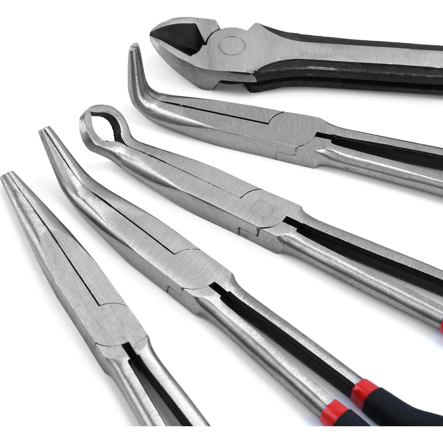Juego de 5 Alicates de Punta Larga MFBJXC 27.94 cm Ergonómicos