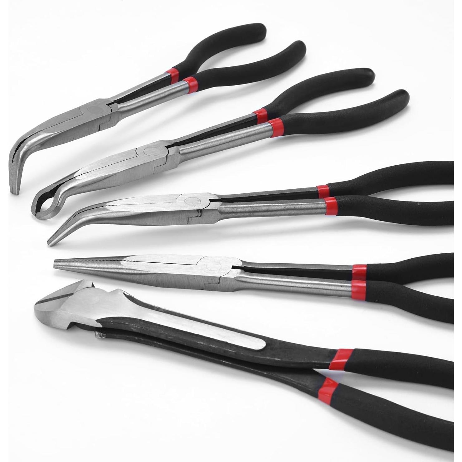 Juego de 5 Alicates de Punta Larga MFBJXC 27.94 cm Ergonómicos