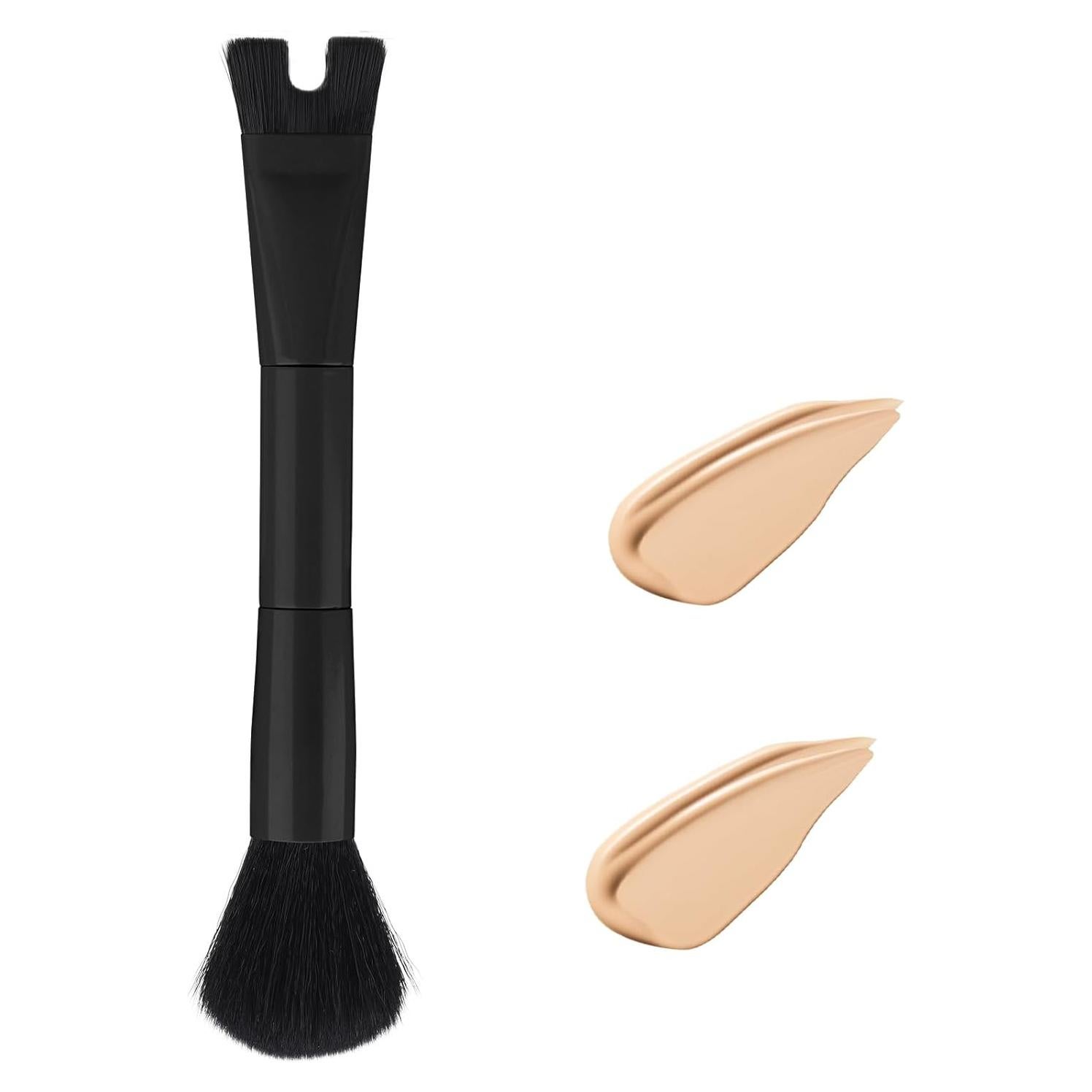 Brocha de Maquillaje para Nariz Doble Punta 13.7cm - Todo Negro