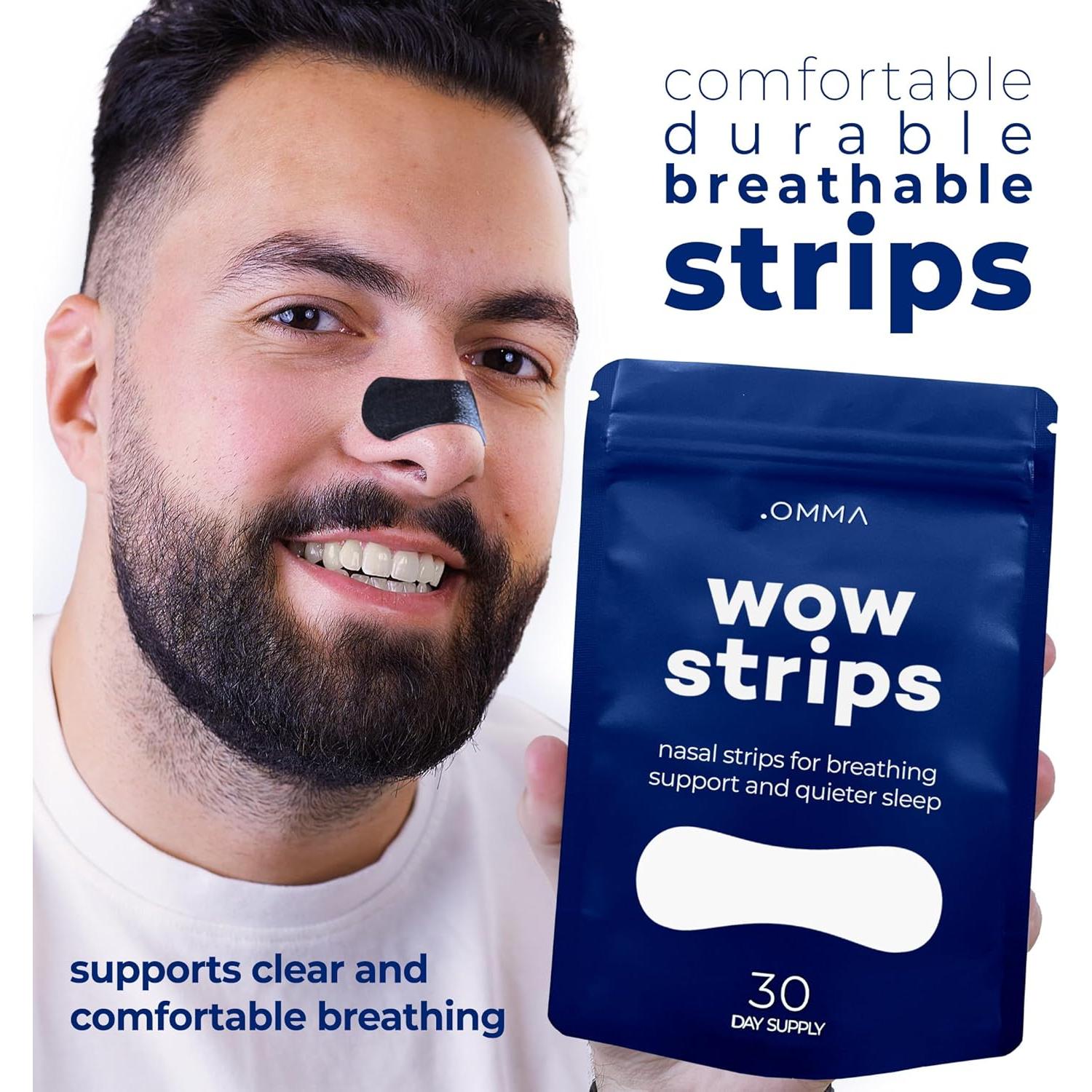 Tiras Nasales OMMA para Ronquidos - 30 Unidades - Ayuda Respiratoria