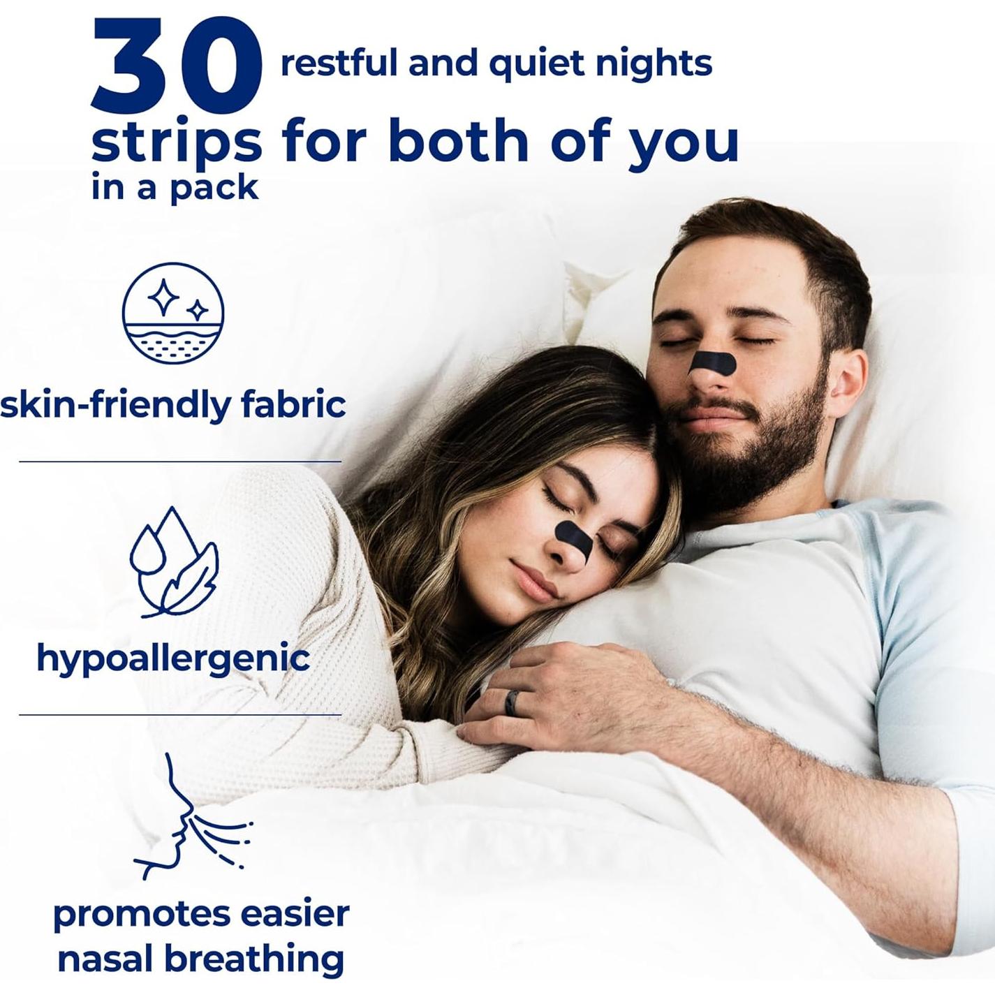 Tiras Nasales OMMA para Ronquidos - 30 Unidades - Ayuda Respiratoria