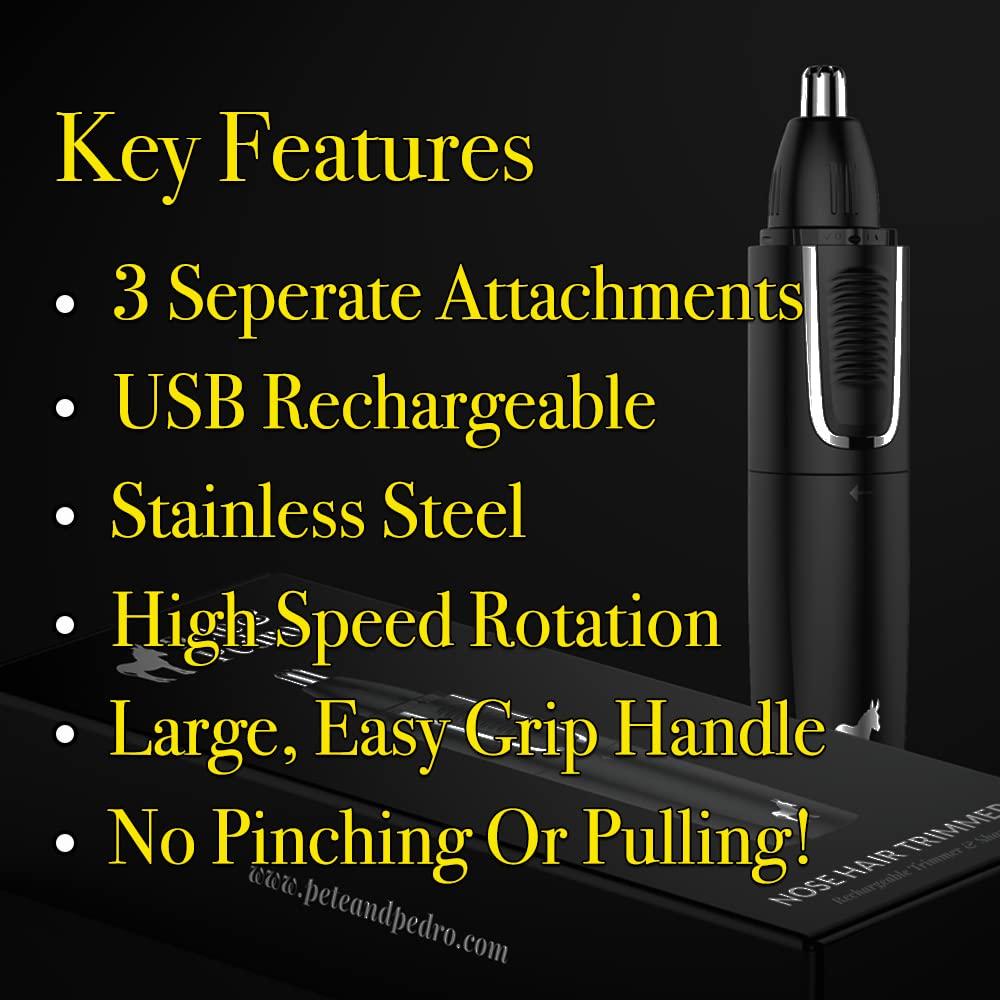 Recortador de Vello Nasal y Auricular Pete & Pedro - 3 Accesorios