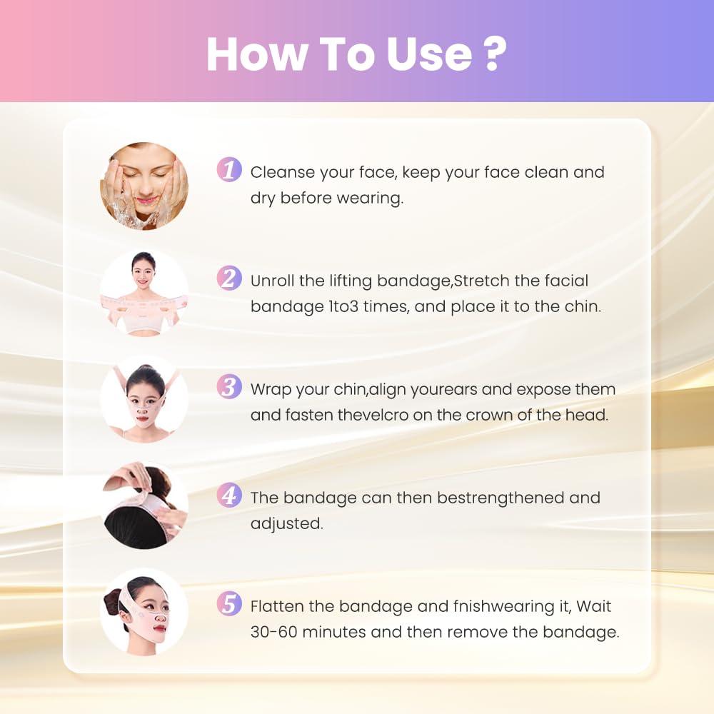 Correa Elevadora Facial V Line Auro Thread Rosa Ajustable