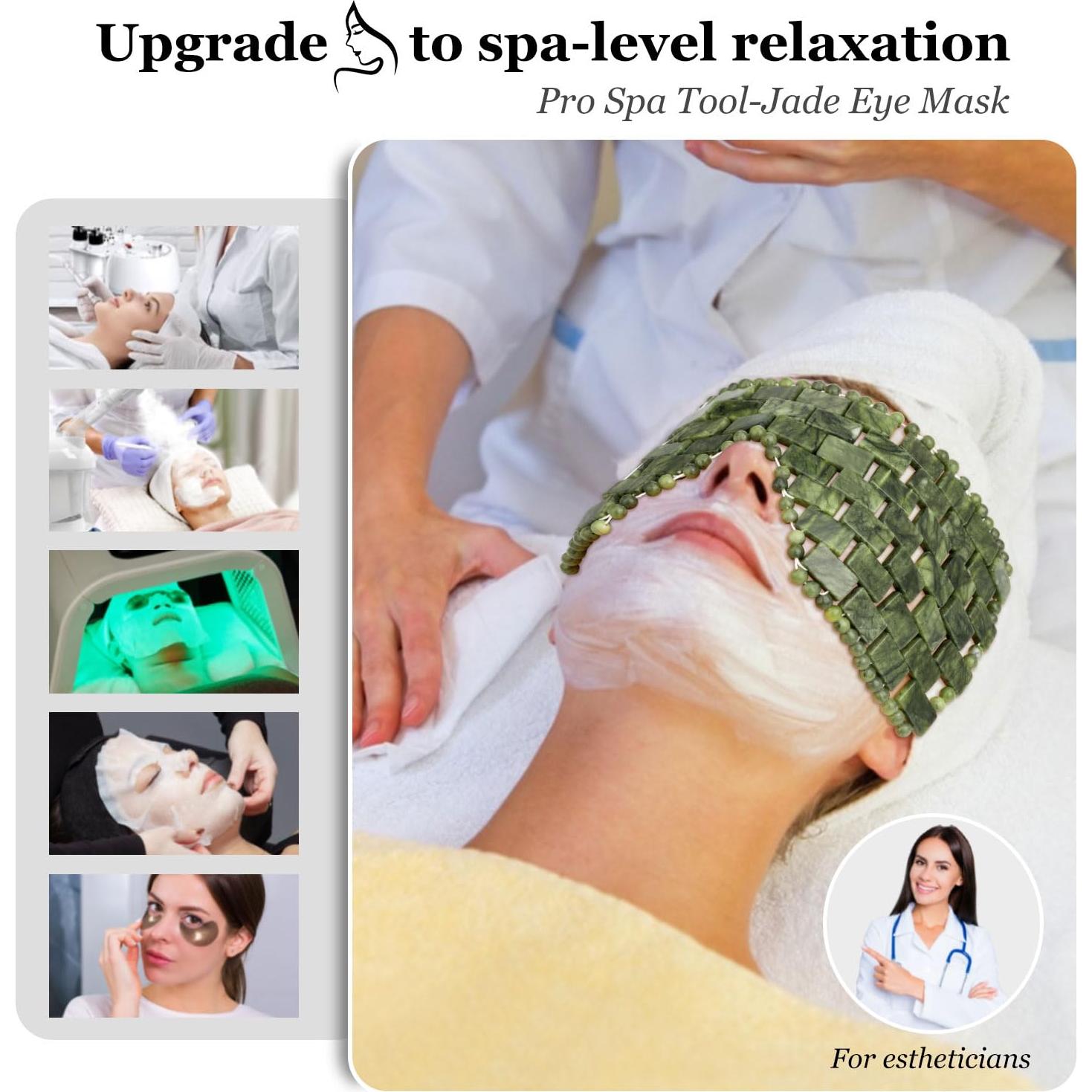 Máscara de Ojos de Jade LazyGa 100% Natural para Relajación