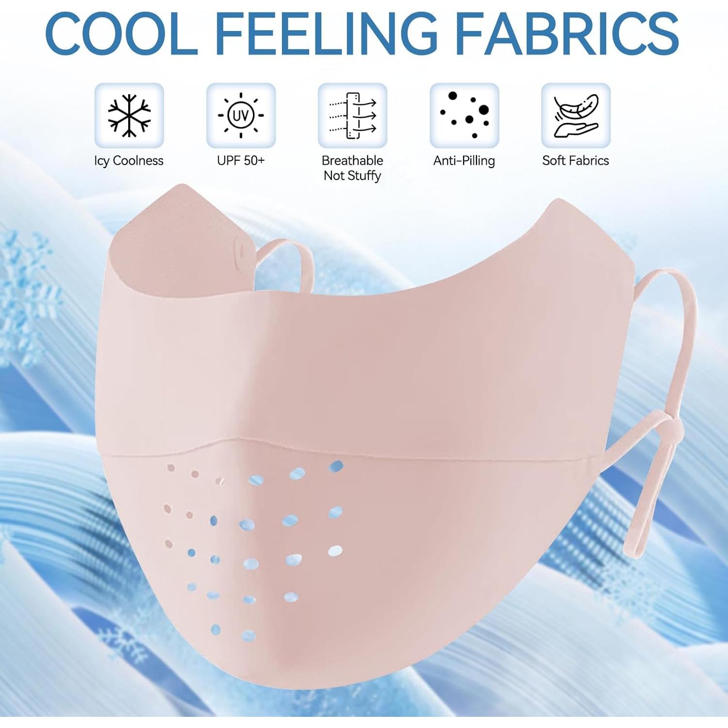 Máscara Facial Solar UPF 50+ Agorizeo Rosa Ajustable Reutilizable