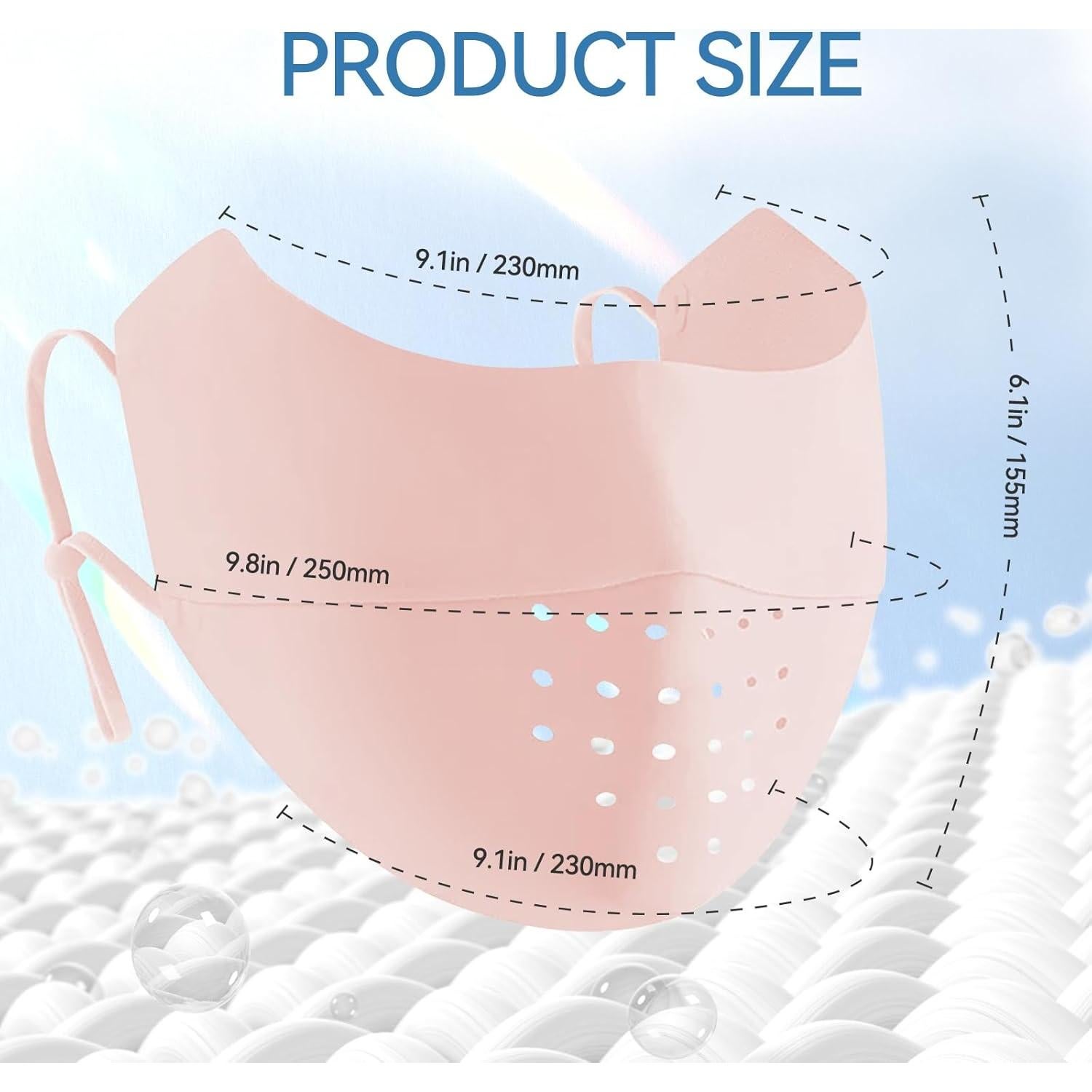 Máscara Facial Solar UPF 50+ Agorizeo Rosa Ajustable Reutilizable