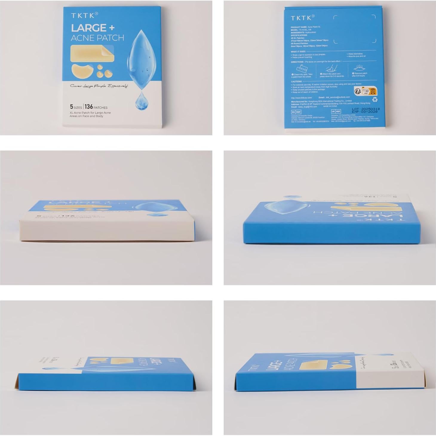 Parches para Acné TKTK XL 68x27mm - 24 Piezas Hidrocoloides